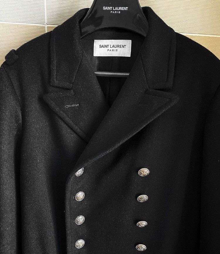 Saint Laurent Paris Saint Laurent SLP17FW Double breasted Navy Anchor Coat Size US M / EU 48-50 / 2 - 2 Thumbnail