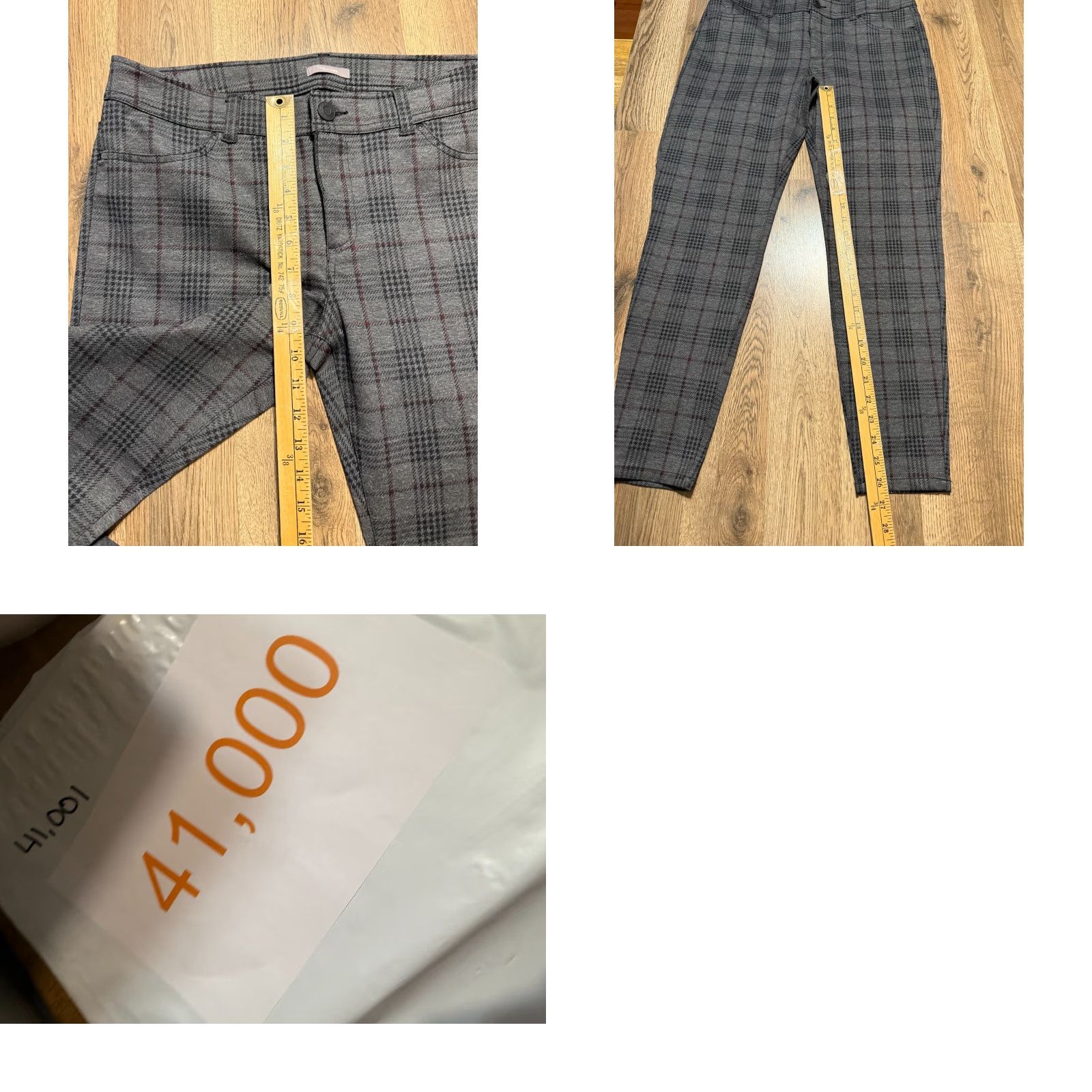 Vintage Maurices Pants Women's Large Gray Black Red Plaid Ankle Mid Rise Inseam 26.5 in Rayon Flat Front Pull On Regular Womens Pants Size 36" / US 14 / IT 50 - 8 Thumbnail