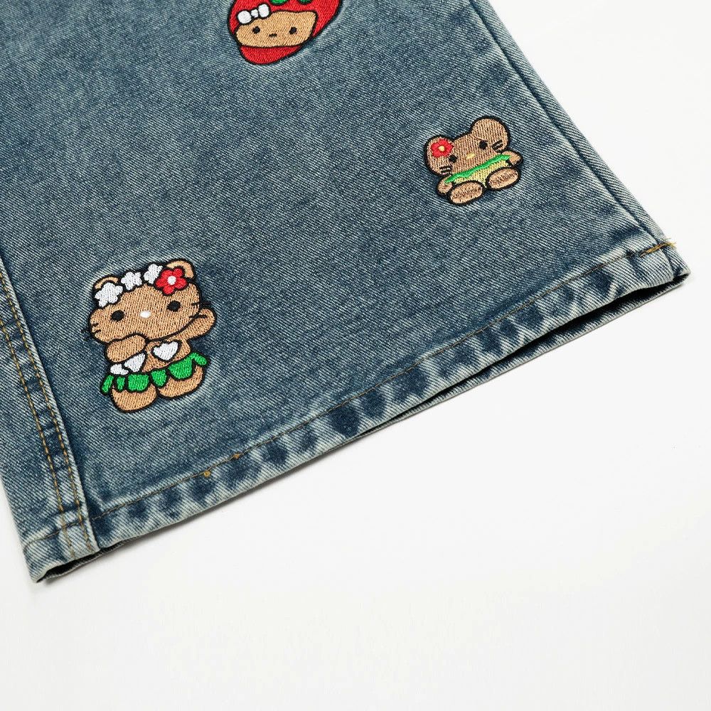 Jean Men's cartoon funny embroidered washed straight jeans Size US 32 / EU 48 - 5 Thumbnail