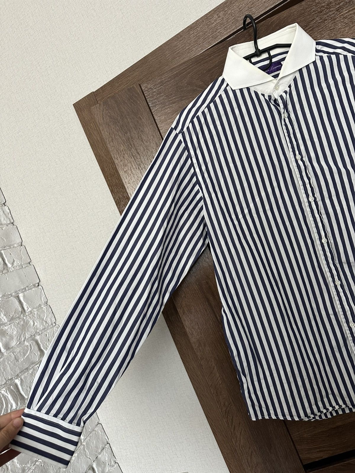 Ralph Lauren Purple Label Polo Ralph Lauren Purple Label Shirt Button Up L/S Striped Size US L / EU 52-54 / 3 - 7 Thumbnail