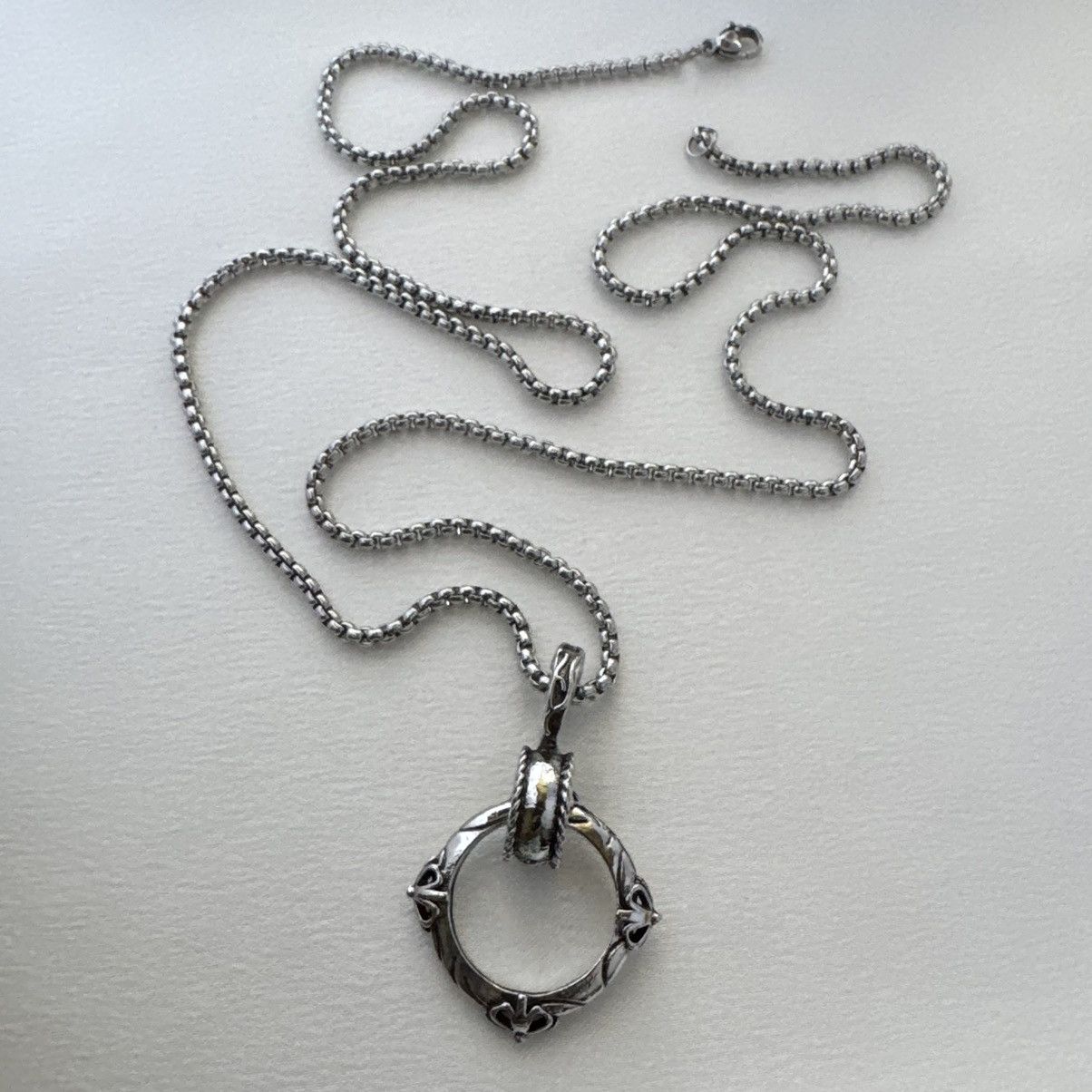 Other Circle Pendant Necklace for Men Women,Hip Hop Unisex Style Size ONE SIZE - 5 Thumbnail