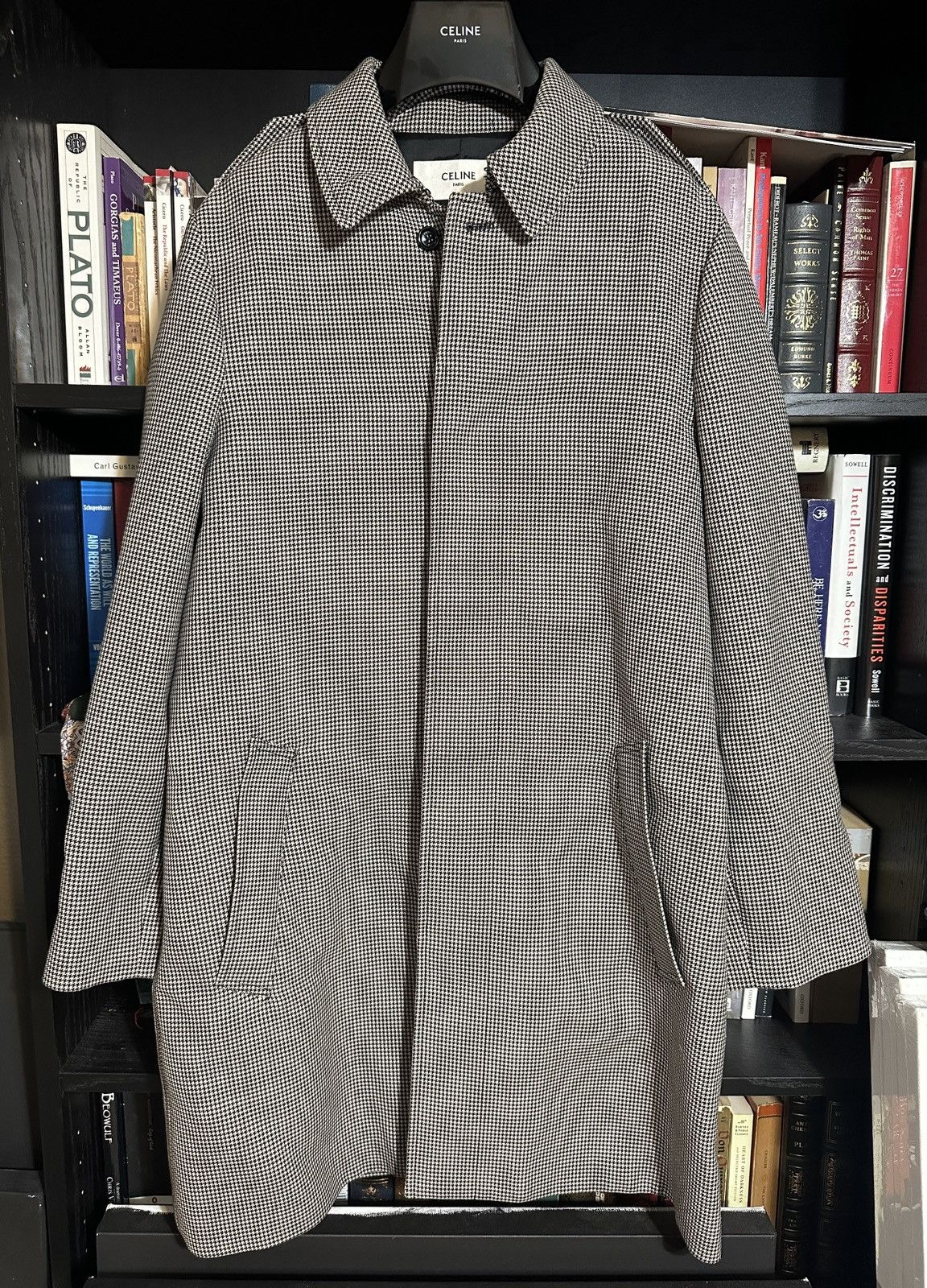 トレンチコート CELINE | MAC COAT IN HOUNDSTOOTH WOOL 2M12B752N.03CI CELINE | MAC COAT IN HOUNDSTOOTH WOOL 2M12B752N.03CI (CELINE
