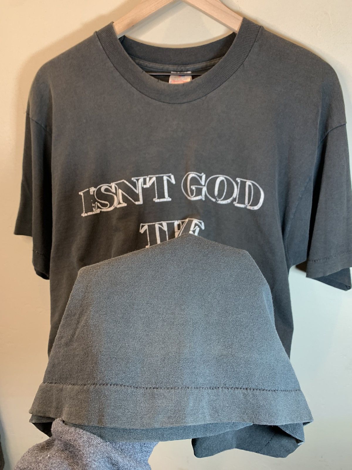Vintage RARE Vintage 90’s Isn’t God The Greatest Single Stitch Shirt Size US L / EU 52-54 / 3 - 5 Thumbnail