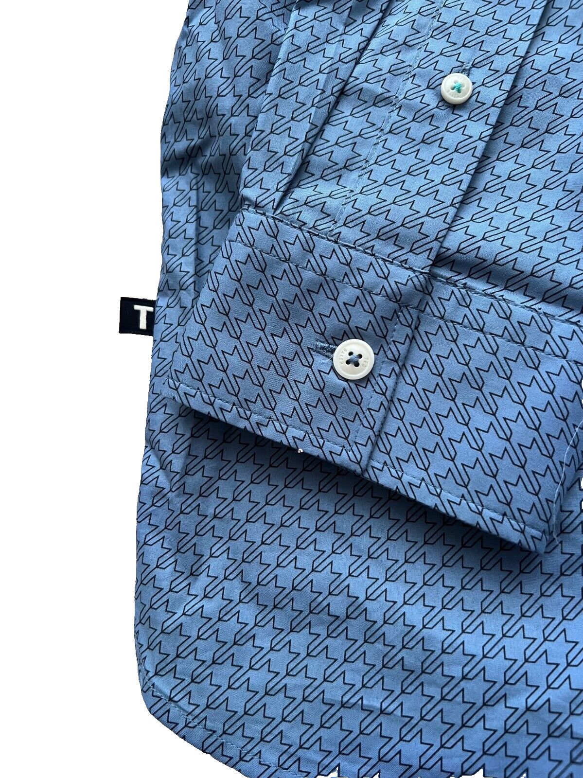 Ted Baker Ted Baker London MMA-Burstal Houndstooth Shirt Blue ( 5/XL ) Size US S / EU 44-46 / 1 - 3 Thumbnail