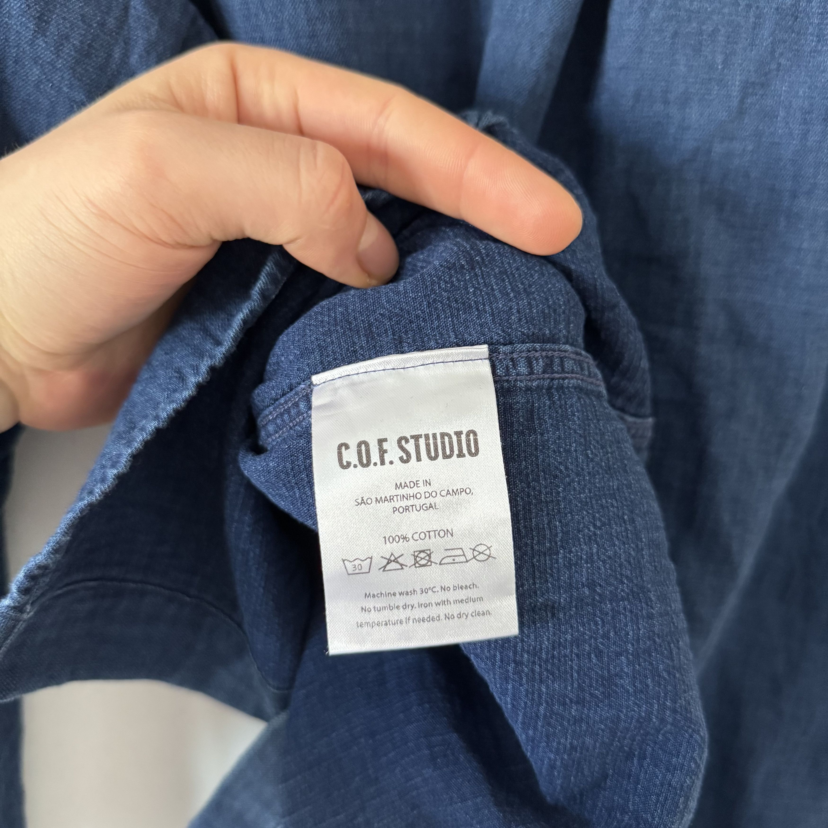 C.O.F. Studio Men's C.O.F Studio Denim Cotton Blue Shirt Size M Size US M / EU 48-50 / 2 - 10 Thumbnail