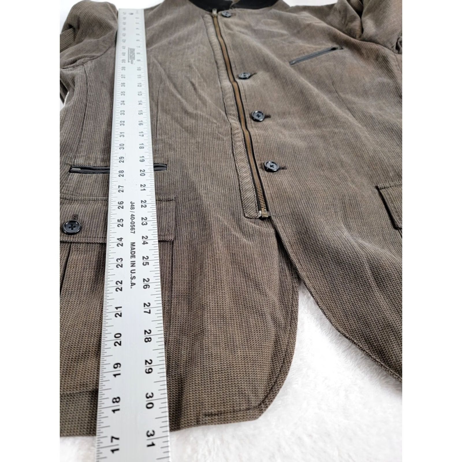 Vintage Peruvian Connection Blazer Shirt Men Brown/Black Textured Zip Front 44 Career Black/Brown Mens 90s Style? Size M / US 6-8 / IT 42-44 - 8 Thumbnail