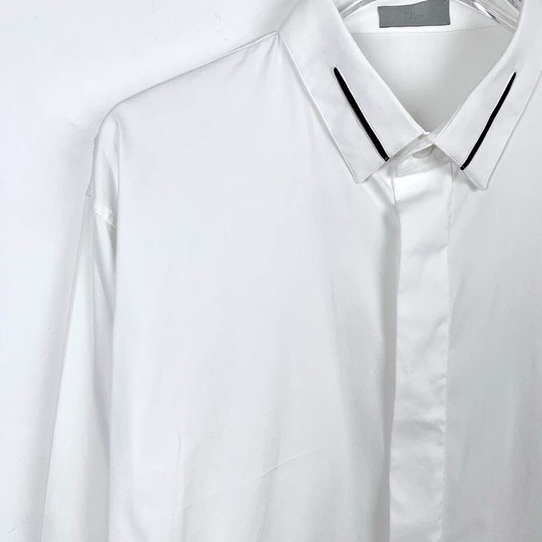 Dior Dior Size 39 White collar striped lapel single-breasted lon Size US M / EU 48-50 / 2 - 3 Thumbnail