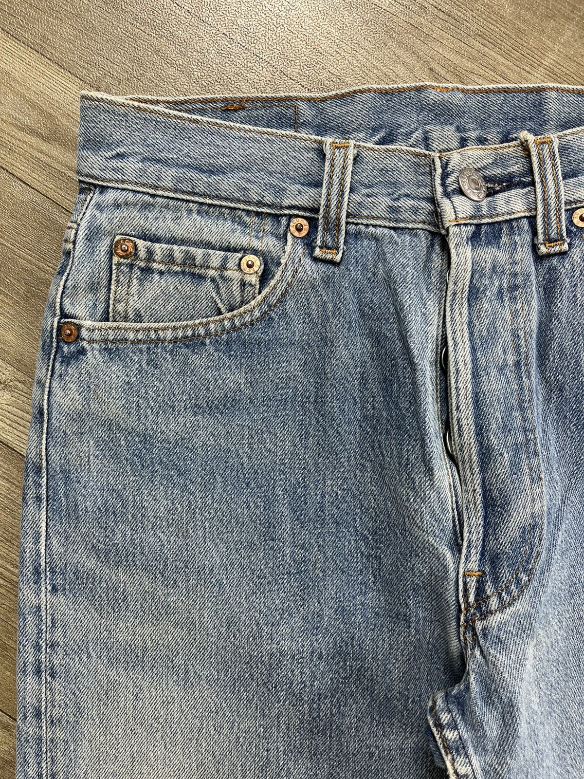 Levi's Vintage Clothing 🇺🇸1990s Vintage Levis 501XX 29x36 Light Blue Straight Jeans Size US 29 - 6 Thumbnail