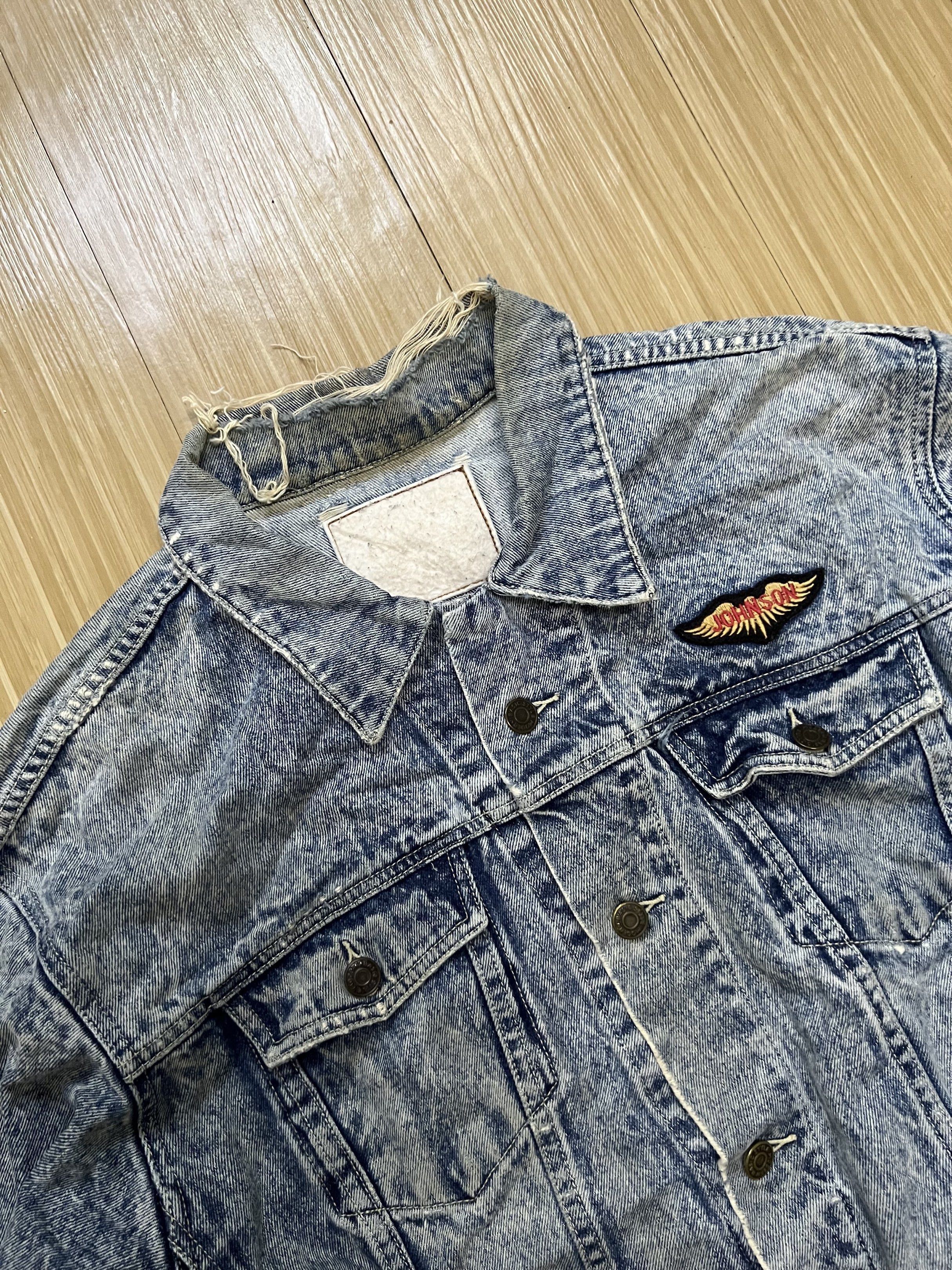 Vintage Johnson Acid Wash Baggy Style Denim Jacket Size US XL / EU 56 / 4 - 5 Thumbnail