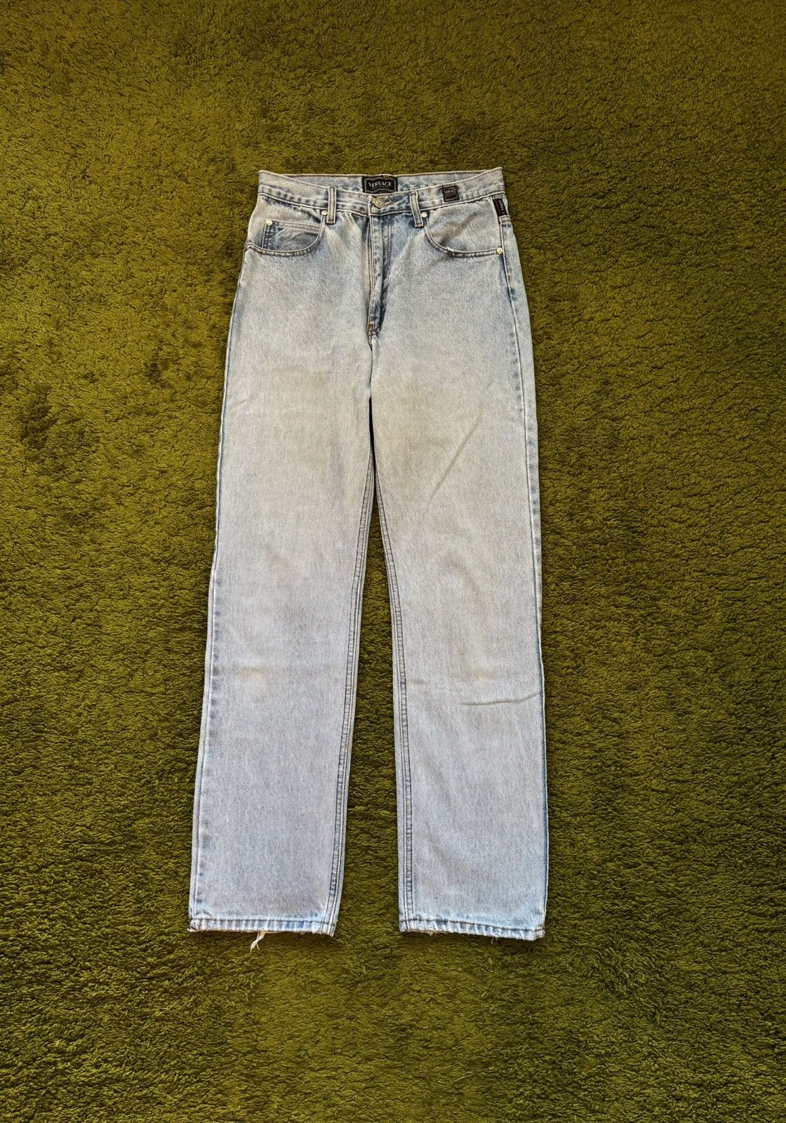Versace × Versace Jeans Couture × Vintage Versace 1990s archive Medusa patch wide leg palazzo jeans Size 26" / US 2 / IT 38 - 2 Thumbnail
