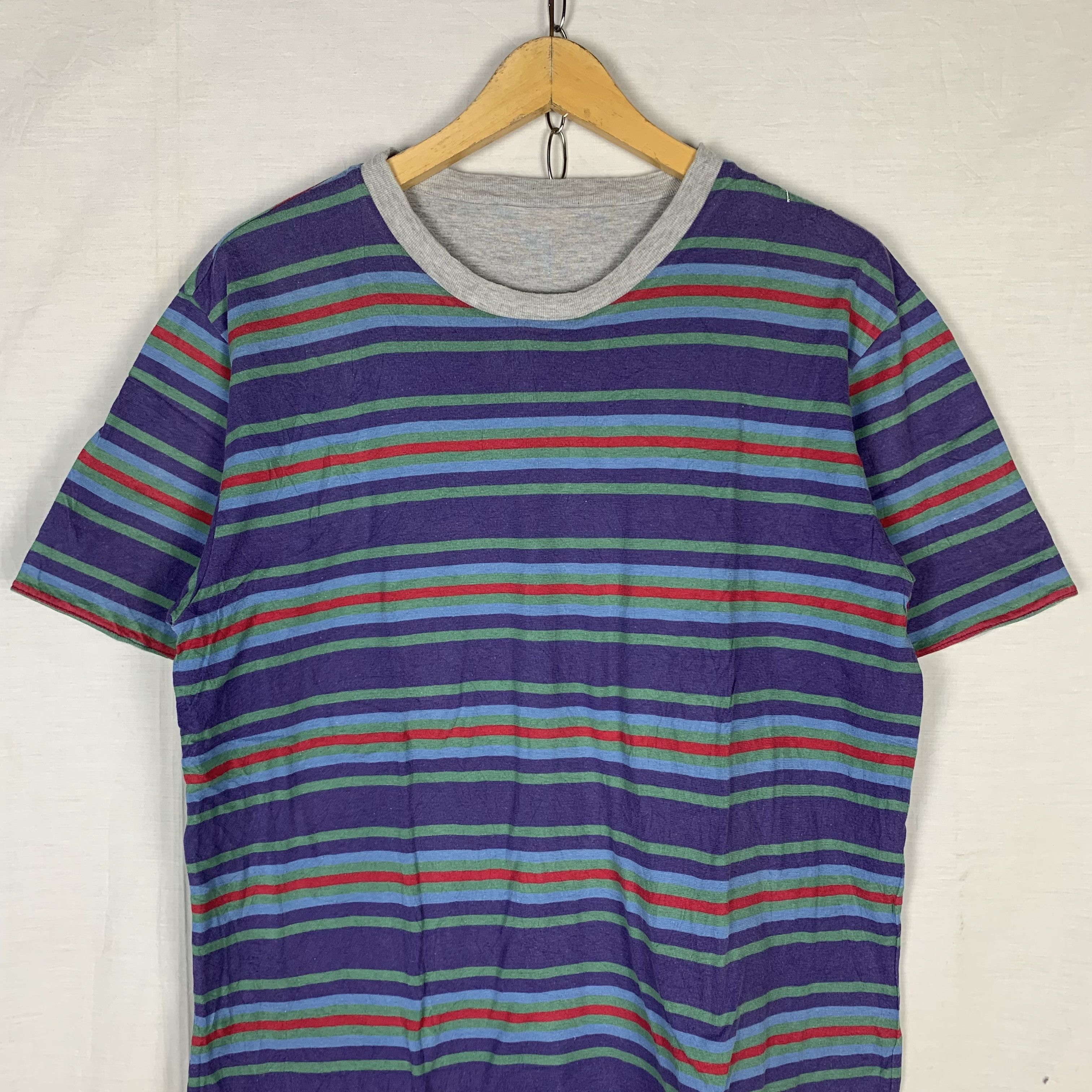J.Crew J.Crew Reversible Tshirt Striped Rainbow Multicolor Size US M / EU 48-50 / 2 - 2 Thumbnail
