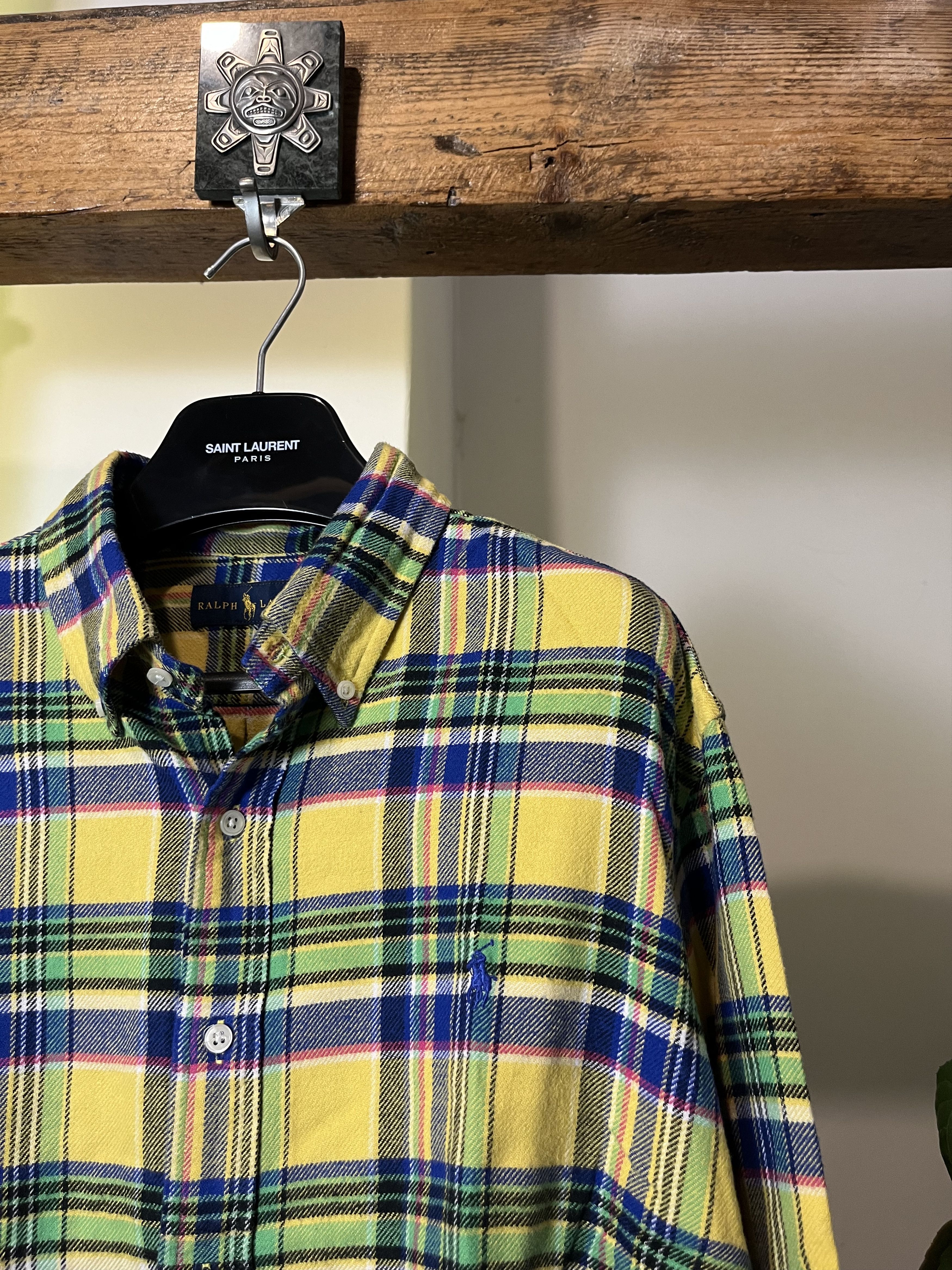 Polo Ralph Lauren × Vintage 90s Polo Ralph Lauren Flannel Checked Shirt Size US XL / EU 56 / 4 - 2 Thumbnail
