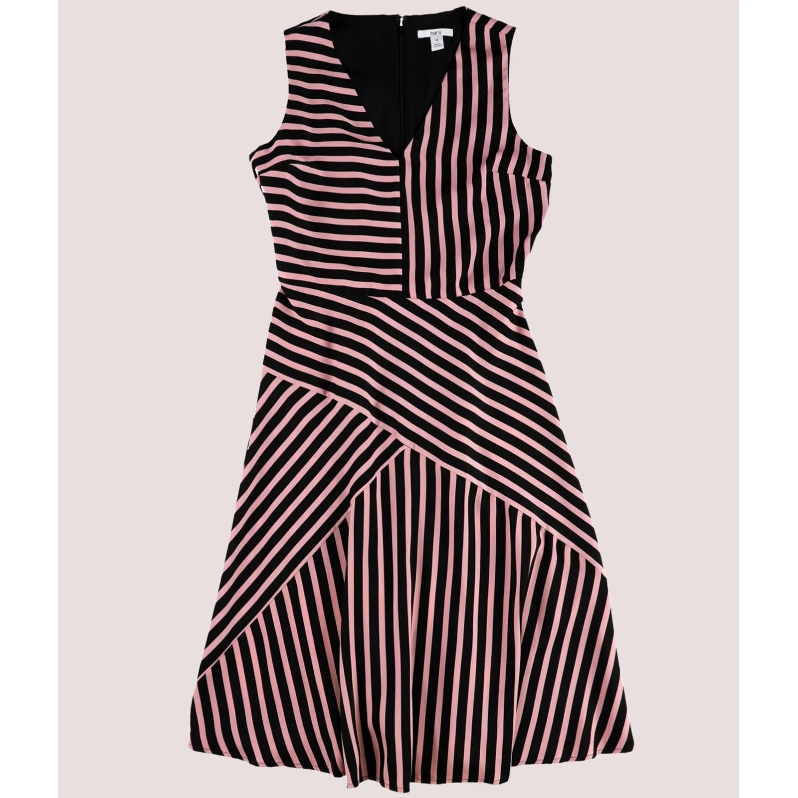 Bar III bar III Womens Mixed-Stripe Fit & Flare Dress XL Pink Size XL / US 12-14 / IT 48-50 - 1 Thumbnail