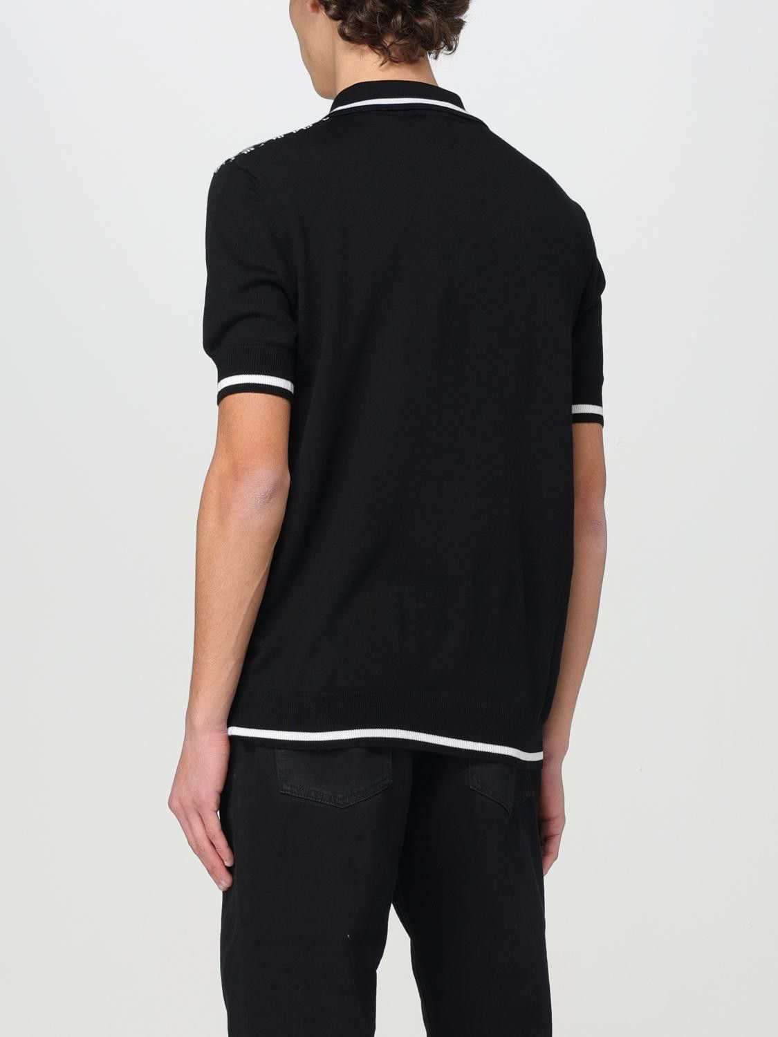 Balmain o1mt1gz0126 Mini Monogram Wool Polo Shirt in Black/White Size US XL / EU 56 / 4 - 3 Thumbnail