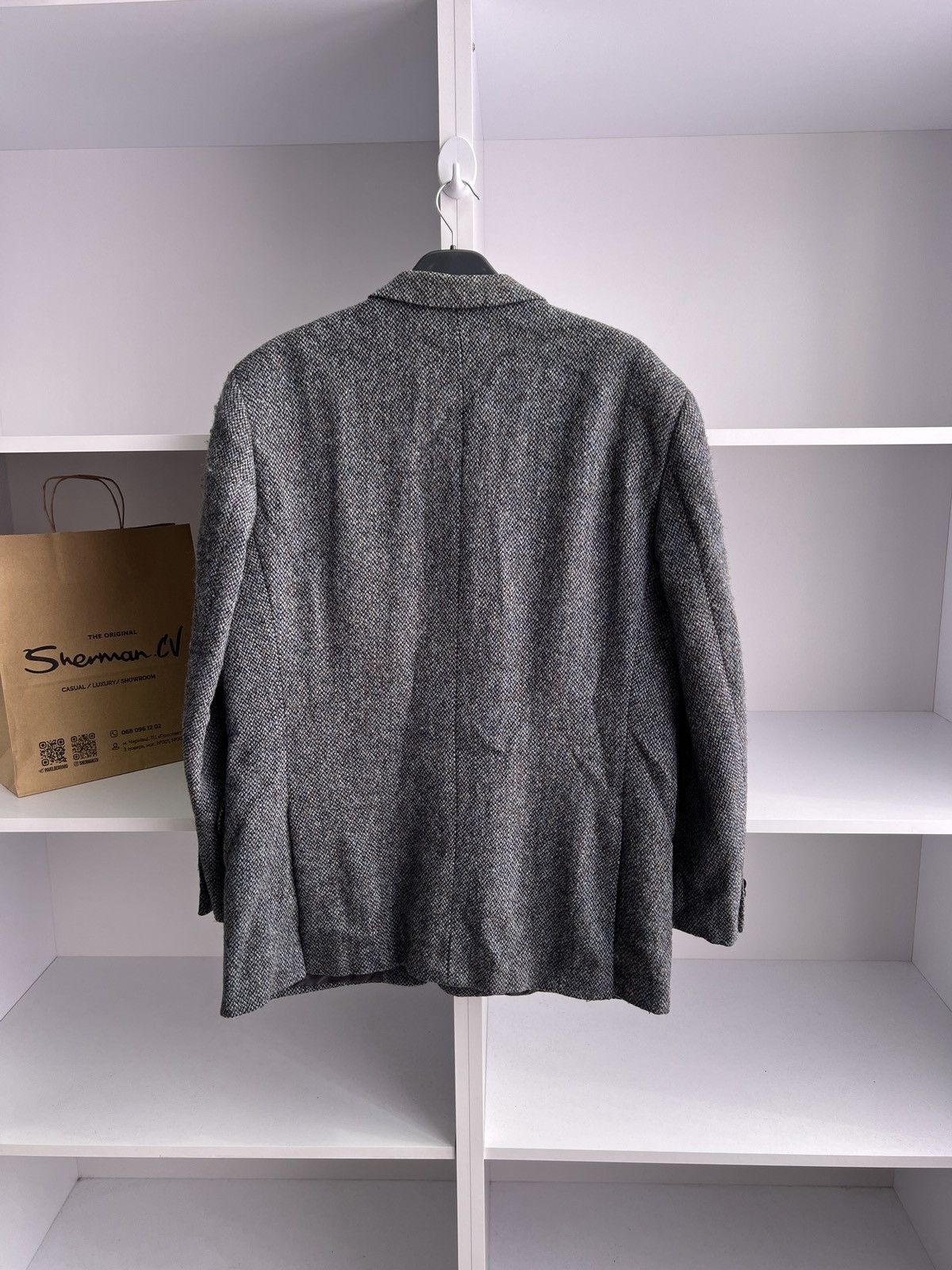 Harris Tweed × Vintage Vintage Harris Tweed Grey Blazer Size US L / EU 52-54 / 3 - 14 Thumbnail
