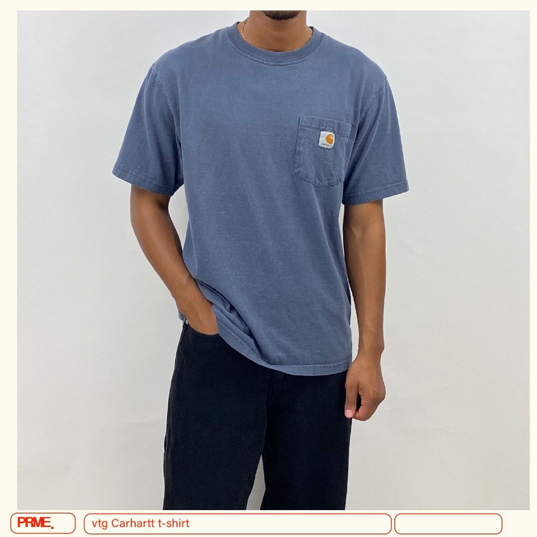 Carhartt × Vintage vintage Y2K CARHARTT Classic Logo spellout patch t-shirt Size US M / EU 48-50 / 2 - 1 Thumbnail