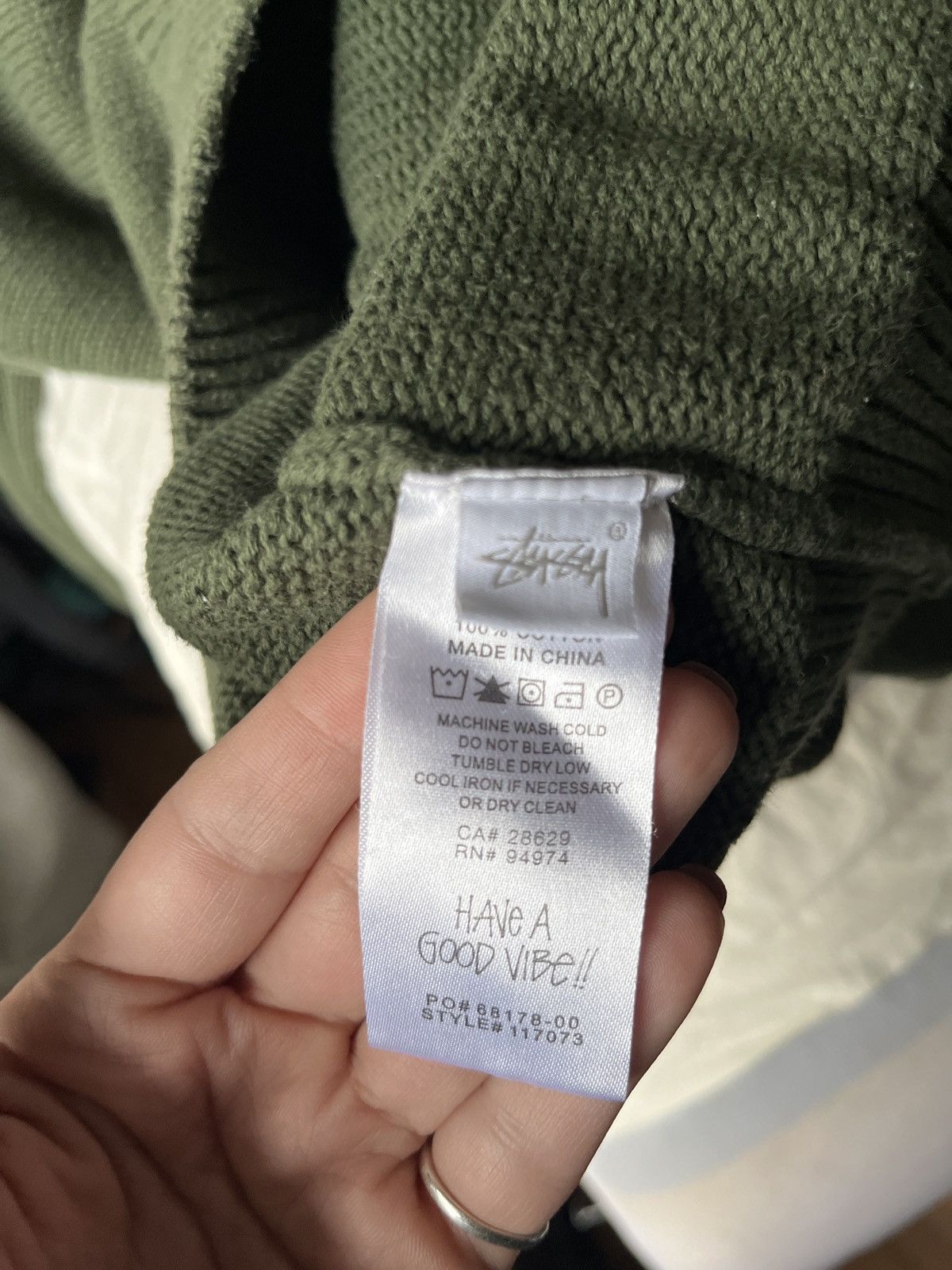 Stussy Stussy forest green knit sweater Size US L / EU 52-54 / 3 - 4 Thumbnail