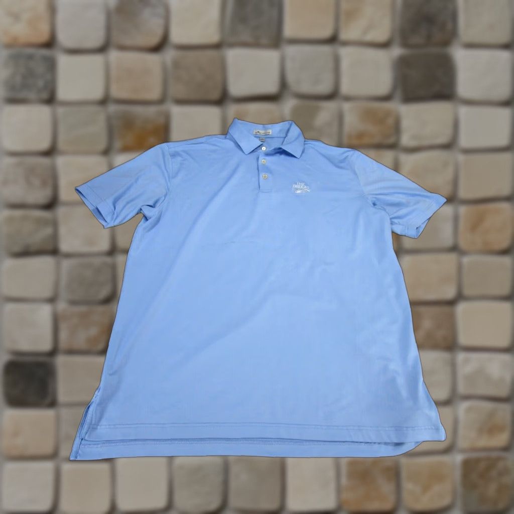 Peter Millar Peter Millar Polo Shirt Mens L Short Sleeve Blue Stretch Golf - Stain Size US L / EU 52-54 / 3 - 1 Thumbnail