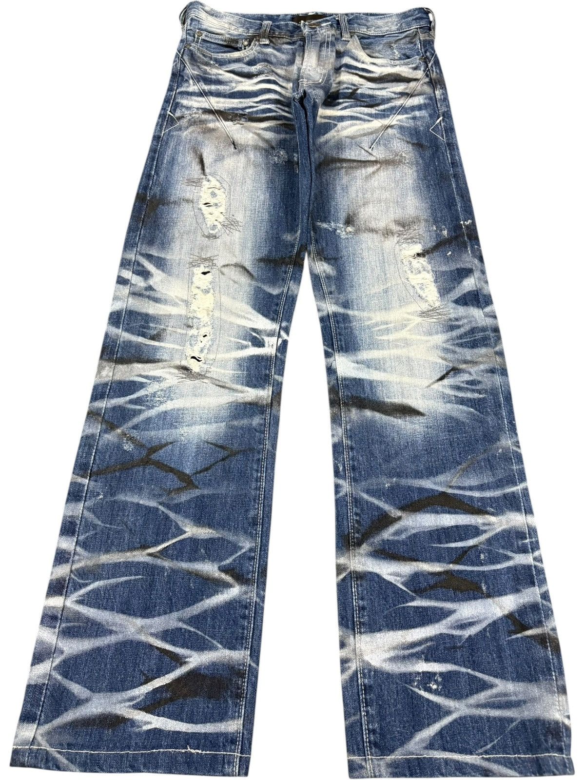 Japanese Brand Vintage Japanese Brand Paint Distress Jeans Like Numbernine Size US 28 / EU 44 - 1 Thumbnail
