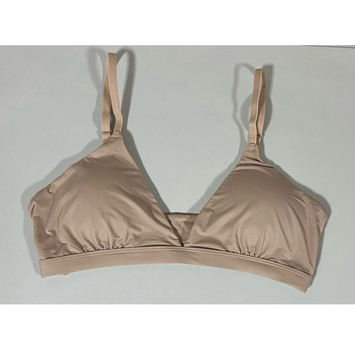 Vintage Beige Solid Padded Triangle Bra Bralette Lingerie Size S ✨ Size S / US 4 / IT 40 - 1 Thumbnail