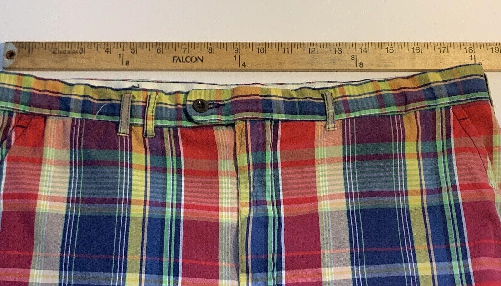 Polo Ralph Lauren Vtg Polo Ralph Lauren Men’s Belt-back Madras Cargo Shorts Size US 35 - 5 Thumbnail
