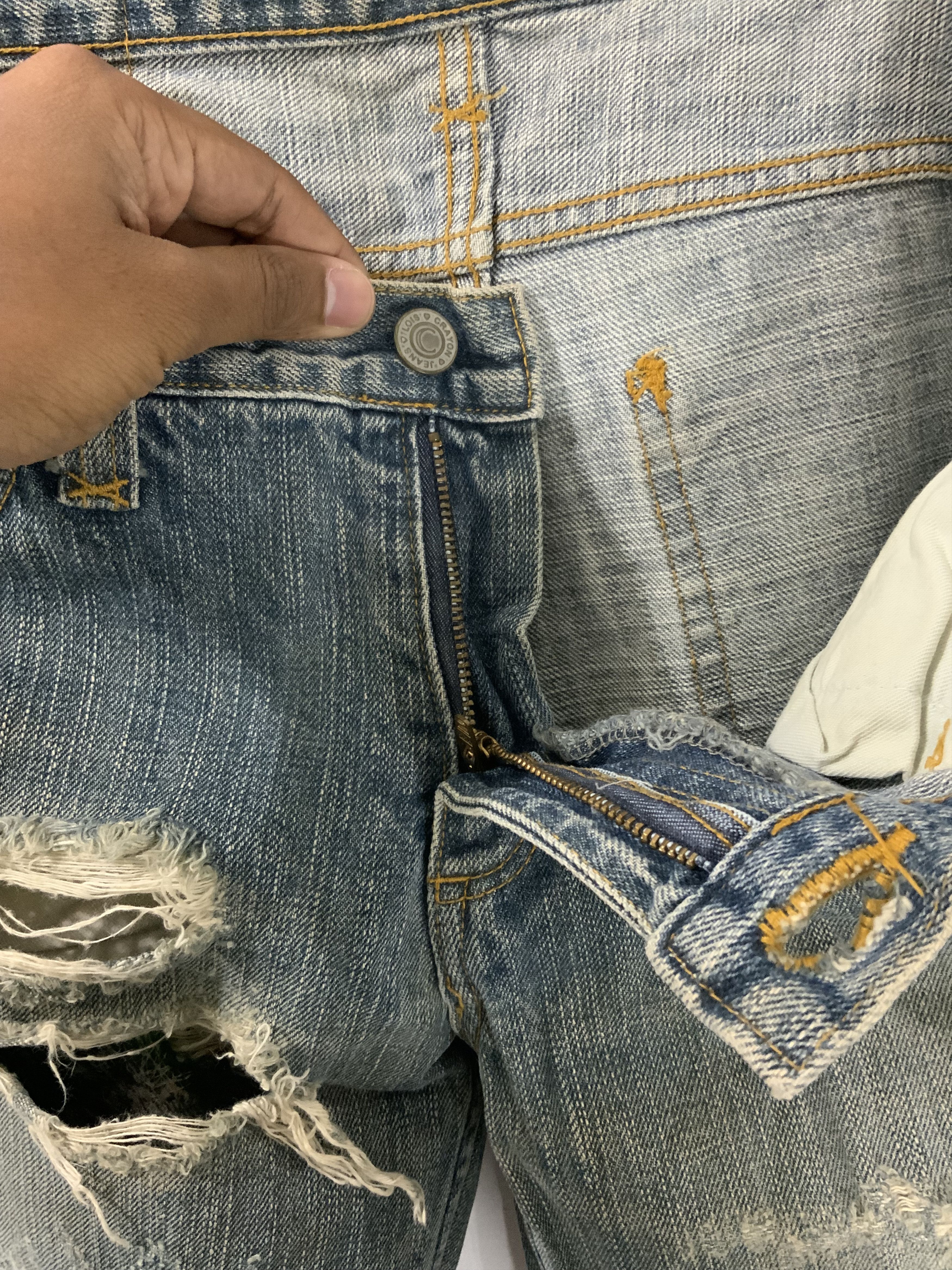 Japanese Brand Vintage Lois Crayon Atelier thirtyfour Distressed Denim Size US 31 - 19 Thumbnail