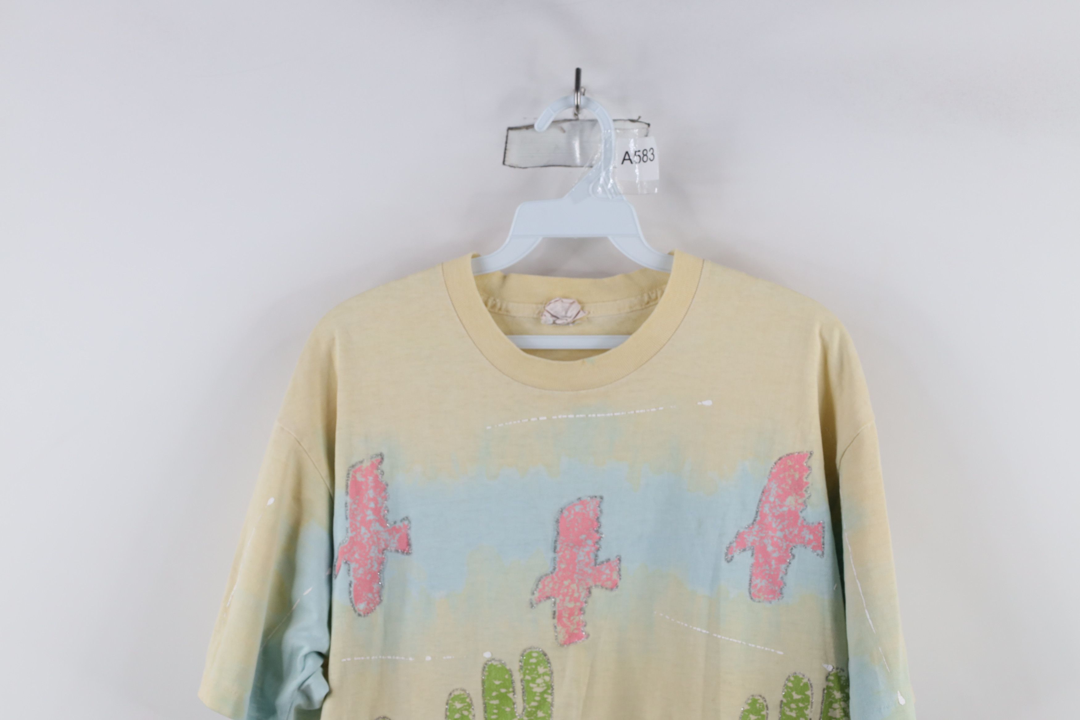 Vintage Vintage 90s Streetwear Cactus Wolf Acid Wash T-Shirt USA Size ONE SIZE - 2 Thumbnail