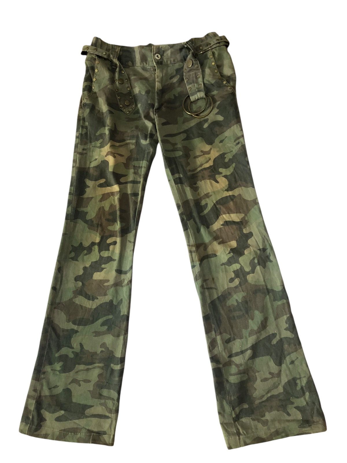If Six Was Nine × Japanese Brand × LOWBOX Lowbox Camouflage Flare Pants Size US 29 - 1 Thumbnail