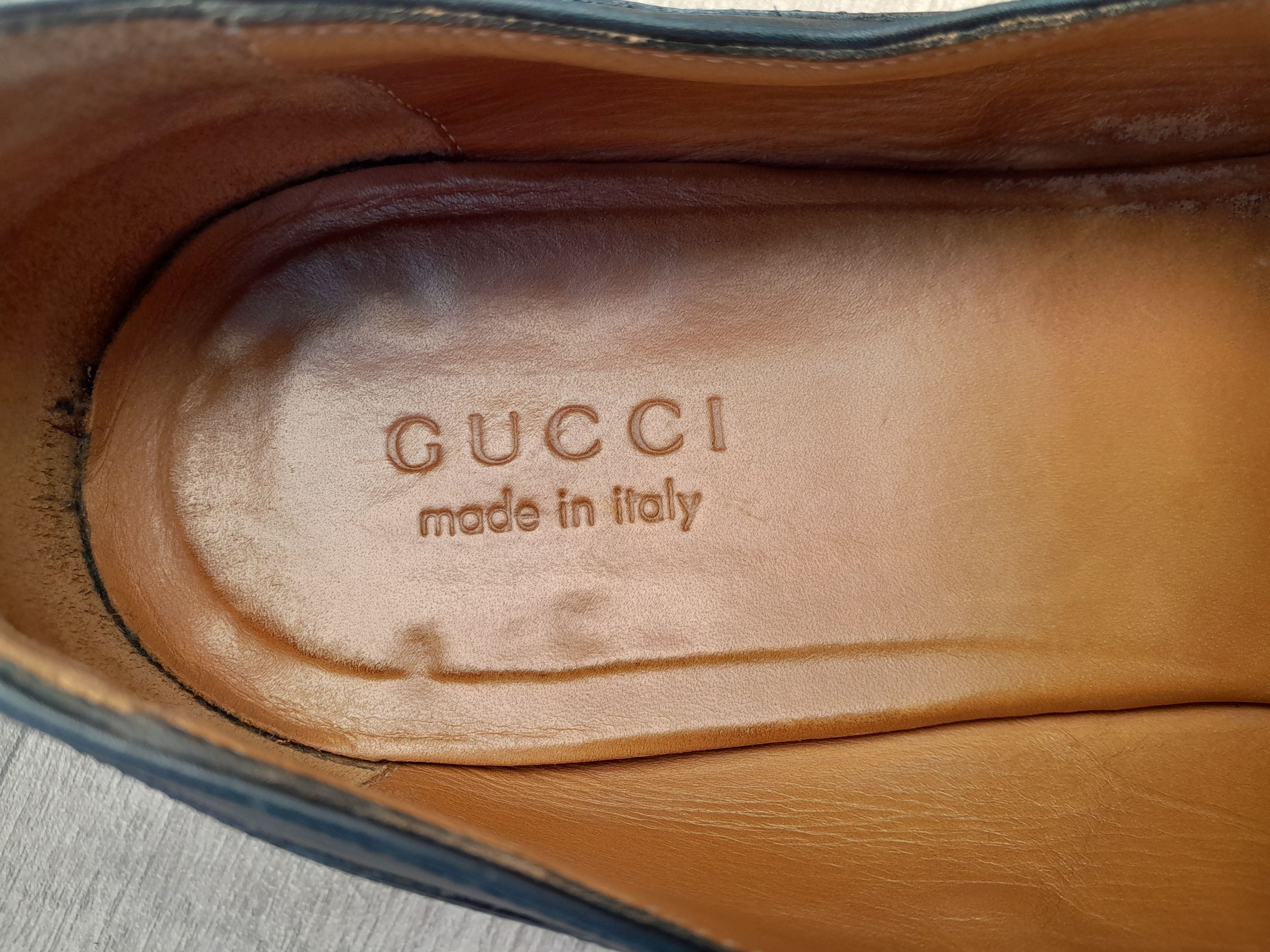 Gucci men's Gucci leather loafers in navy blue Size US 12.5 / EU 45-46 - 9 Thumbnail
