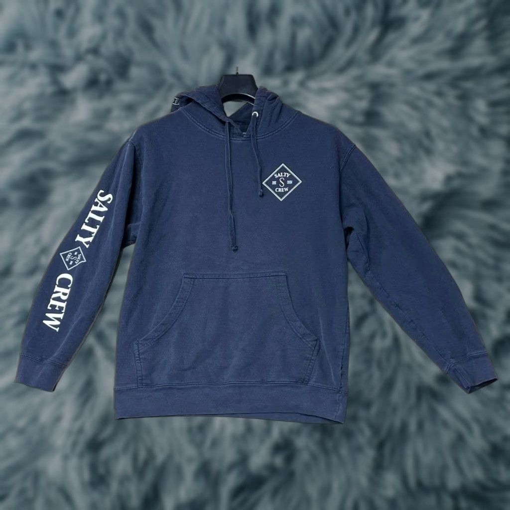 Vintage Salty Crew Hoodie Long Sleeve Chasing Tail Size M Blue Canvas Logo | Men | Regular Fit Size US M / EU 48-50 / 2 - 1 Thumbnail