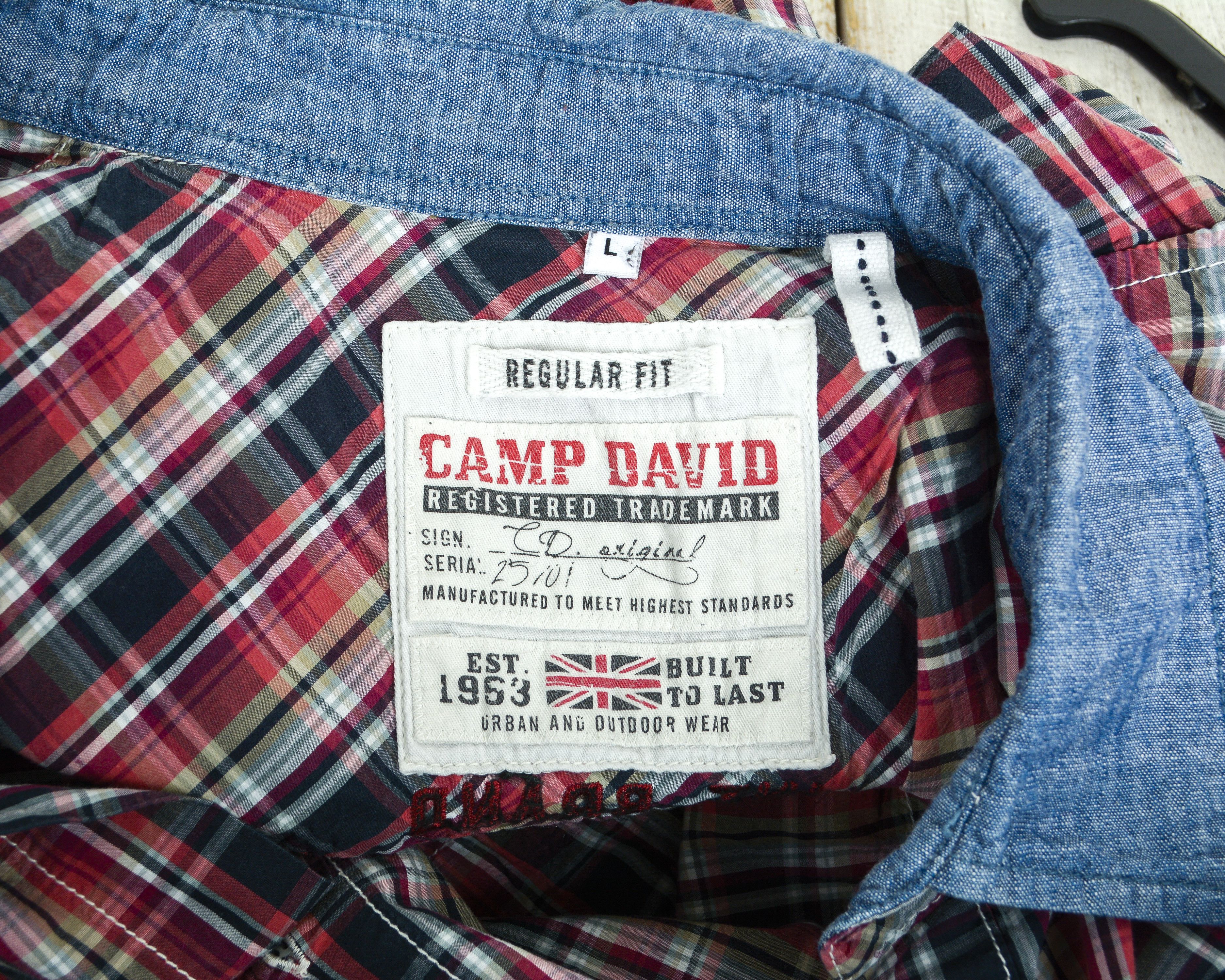 Camp David Casual Shirt Long Sleeve Button Embroidery Check Regular Size US L / EU 52-54 / 3 - 9 Thumbnail