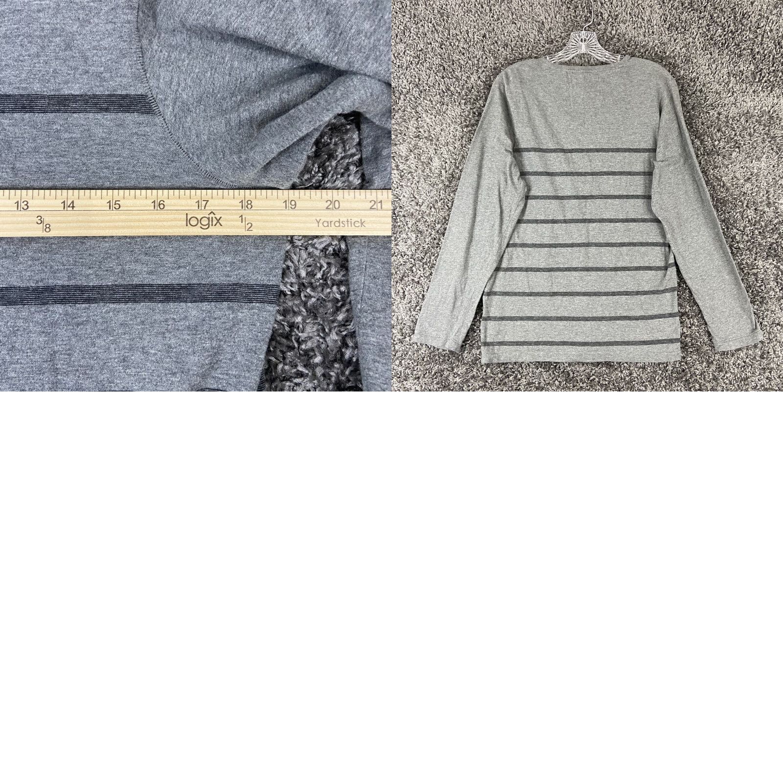 Vans Vans T-Shirt Gray Striped Men’s S Long Sleeve Shirt Size US S / EU 44-46 / 1 - 8 Thumbnail