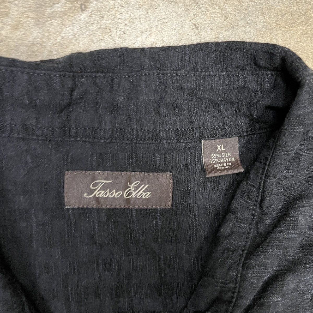 Tasso Elba × Vintage Short Sleeve Button Shirt Black Silk Blend Tasso Elba Size US XL / EU 56 / 4 - 3 Thumbnail