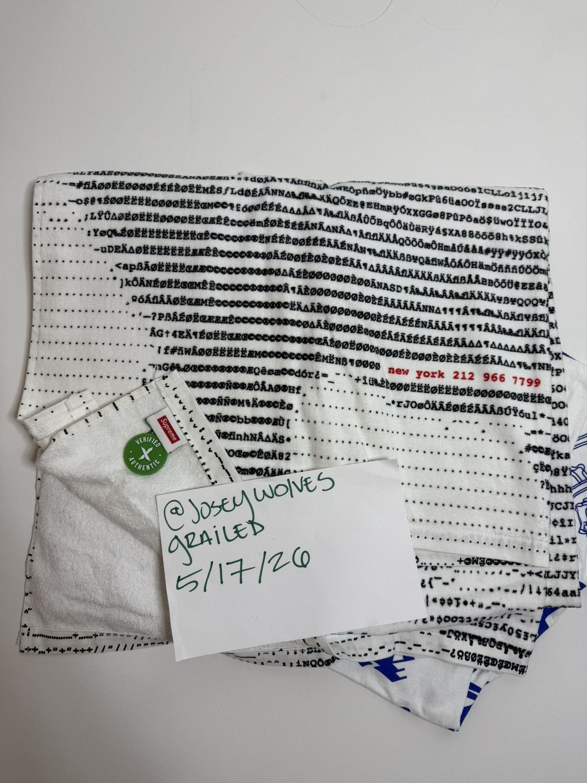 Supreme Supreme Digi Beach Towel Cotton Terry Spring Summer 2017 Size ONE SIZE - 2 Thumbnail