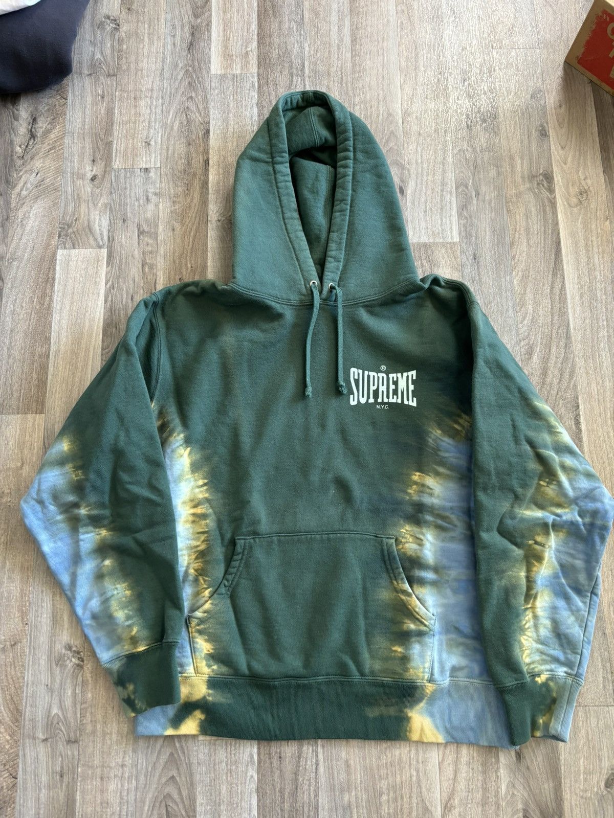 Supreme Everlast Tie Dye Hoodie Green
