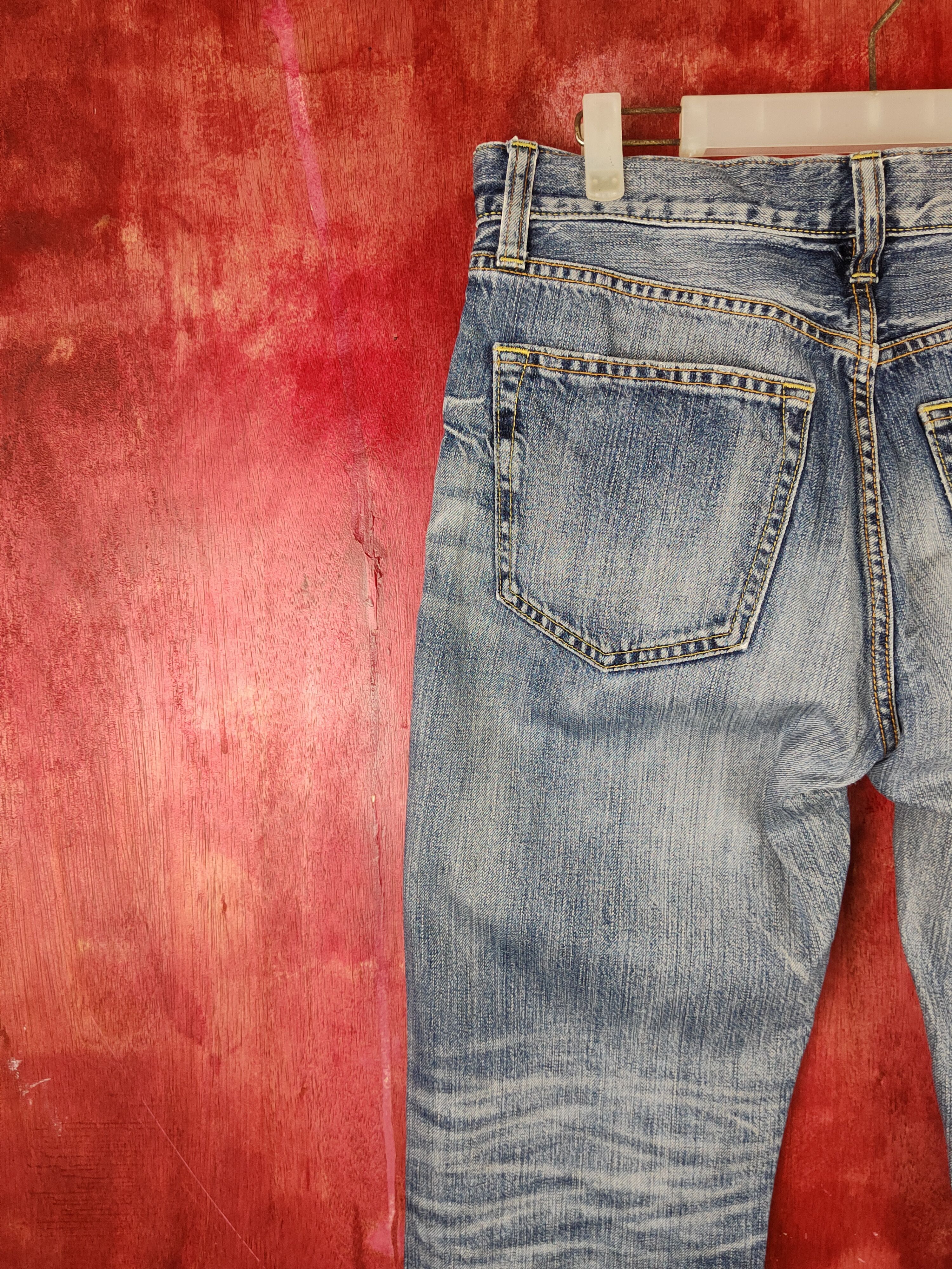 Japanese Brand Uniqlo Blue Faded Distressed Ripped Jeans #S1677 Size US 32 / EU 48 - 9 Thumbnail