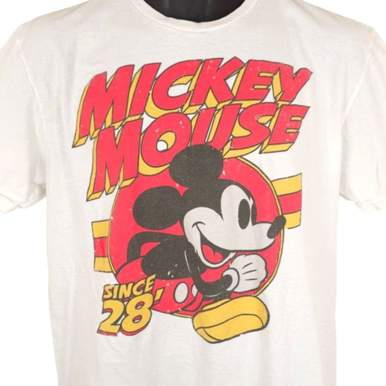 Disney Mickey Mouse T Shirt Mens Large White Walt Disney Mickey And Friends Shirt Men Size US L / EU 52-54 / 3 - 2 Thumbnail