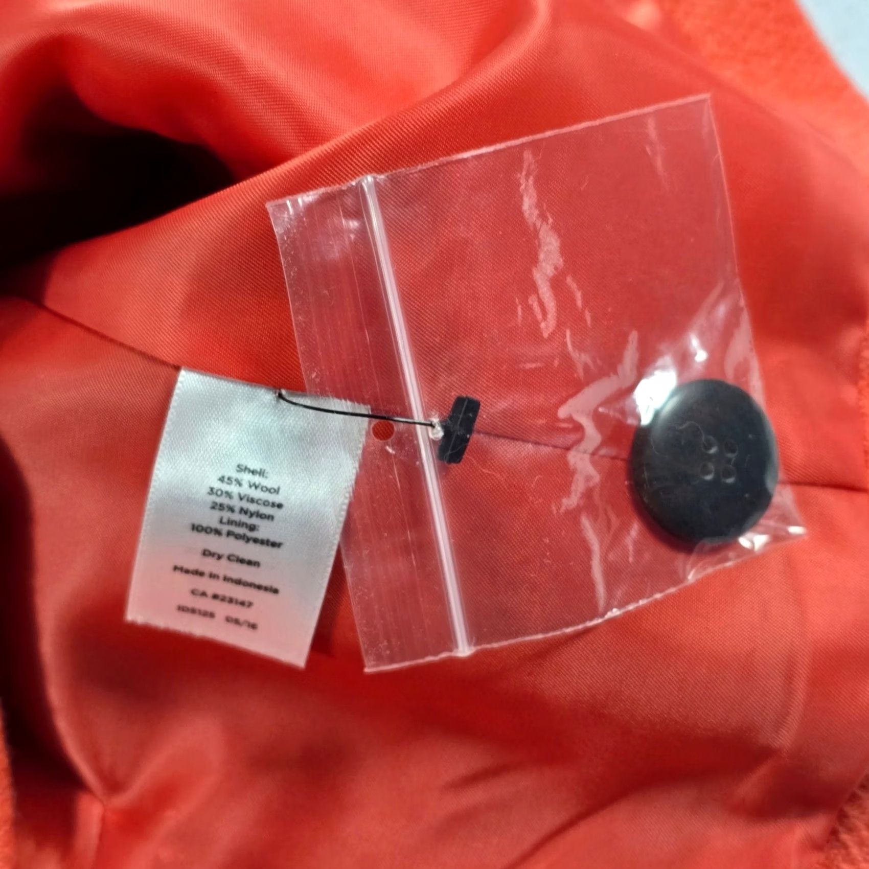 Talbots Talbots Petites Orange Wool Blend Button Front Blazer Jacket 12P ID5125 Size XL / US 12-14 / IT 48-50 - 6 Thumbnail