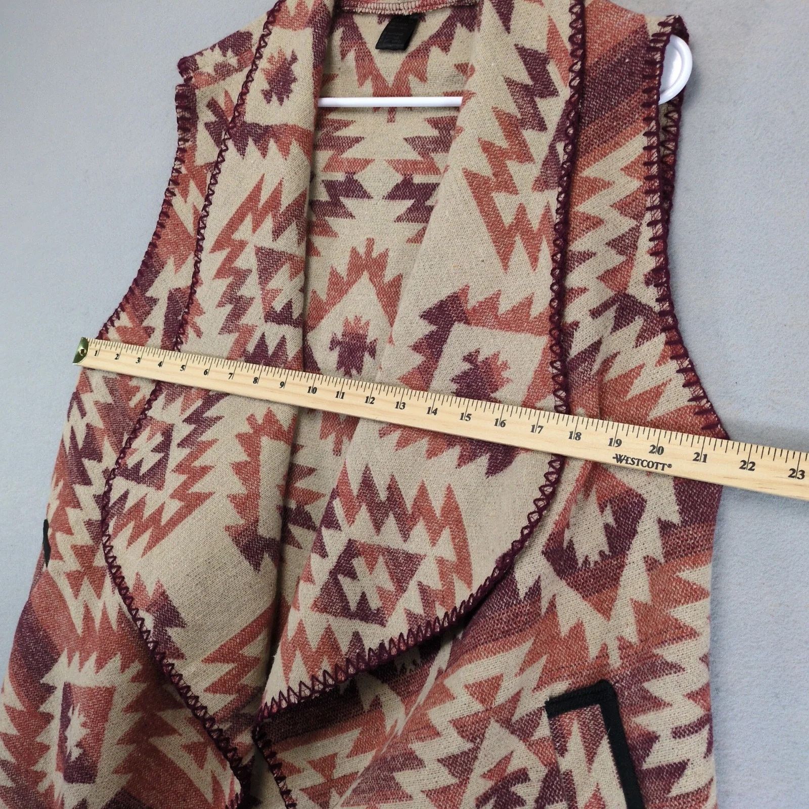 Other Southwestern Aztec Fleece Open Vest Women's L Drape Pockets Size L / US 10 / IT 46 - 4 Thumbnail