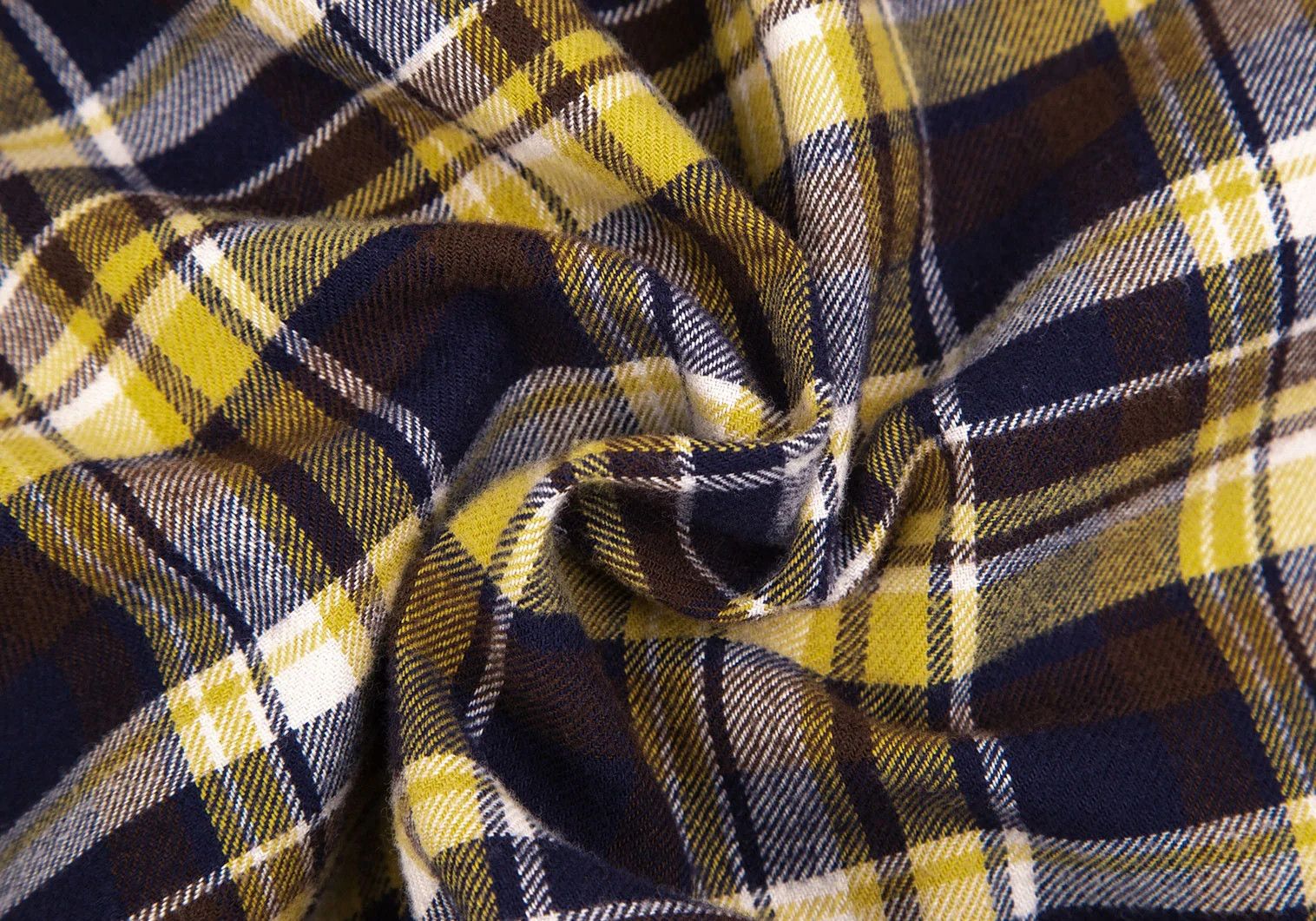 Junya Watanabe Checkered Flannel Shirt in Yellow, Navy, and Brown Size US XS / EU 42 / 0 - 15 Thumbnail