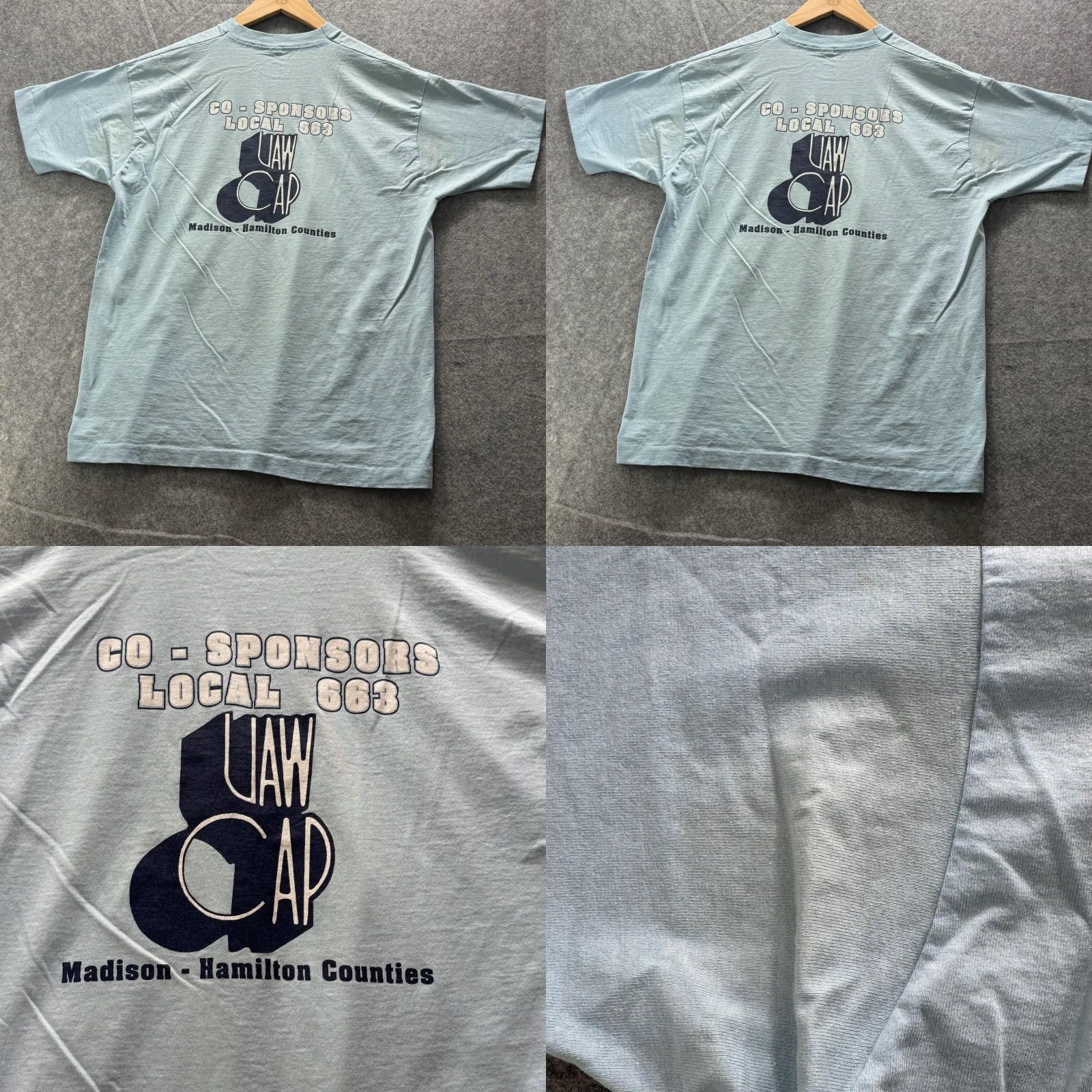Vintage VINTAGE UAW Local 662 Shirt Mens L Blue Basketball Camp 1993 Graphic Tee Size US L / EU 52-54 / 3 - 10 Thumbnail