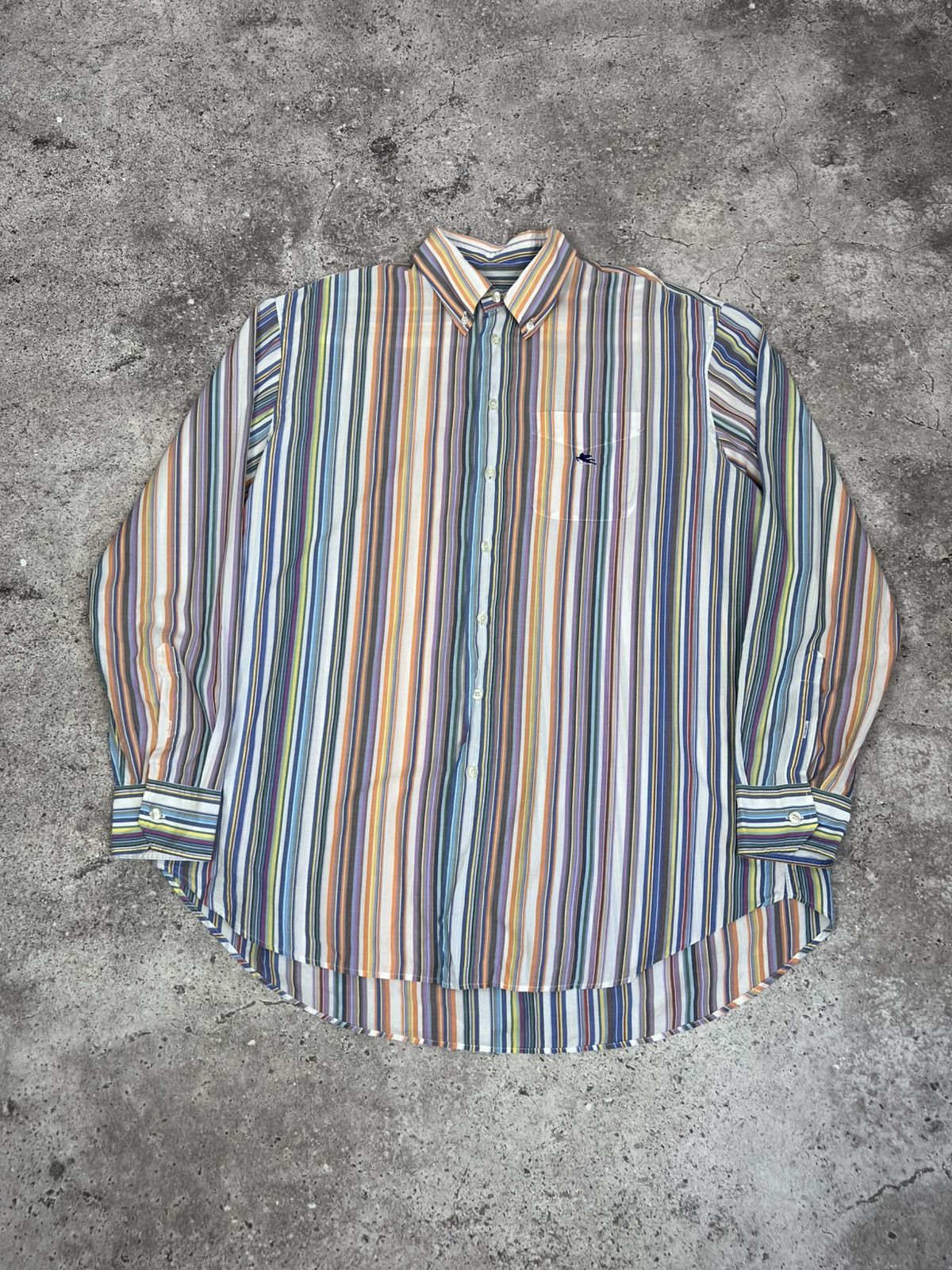 Etro Etro Striped Multicolor Shirt Button Up Long Sleeve Size US XL / EU 56 / 4 - 1 Thumbnail