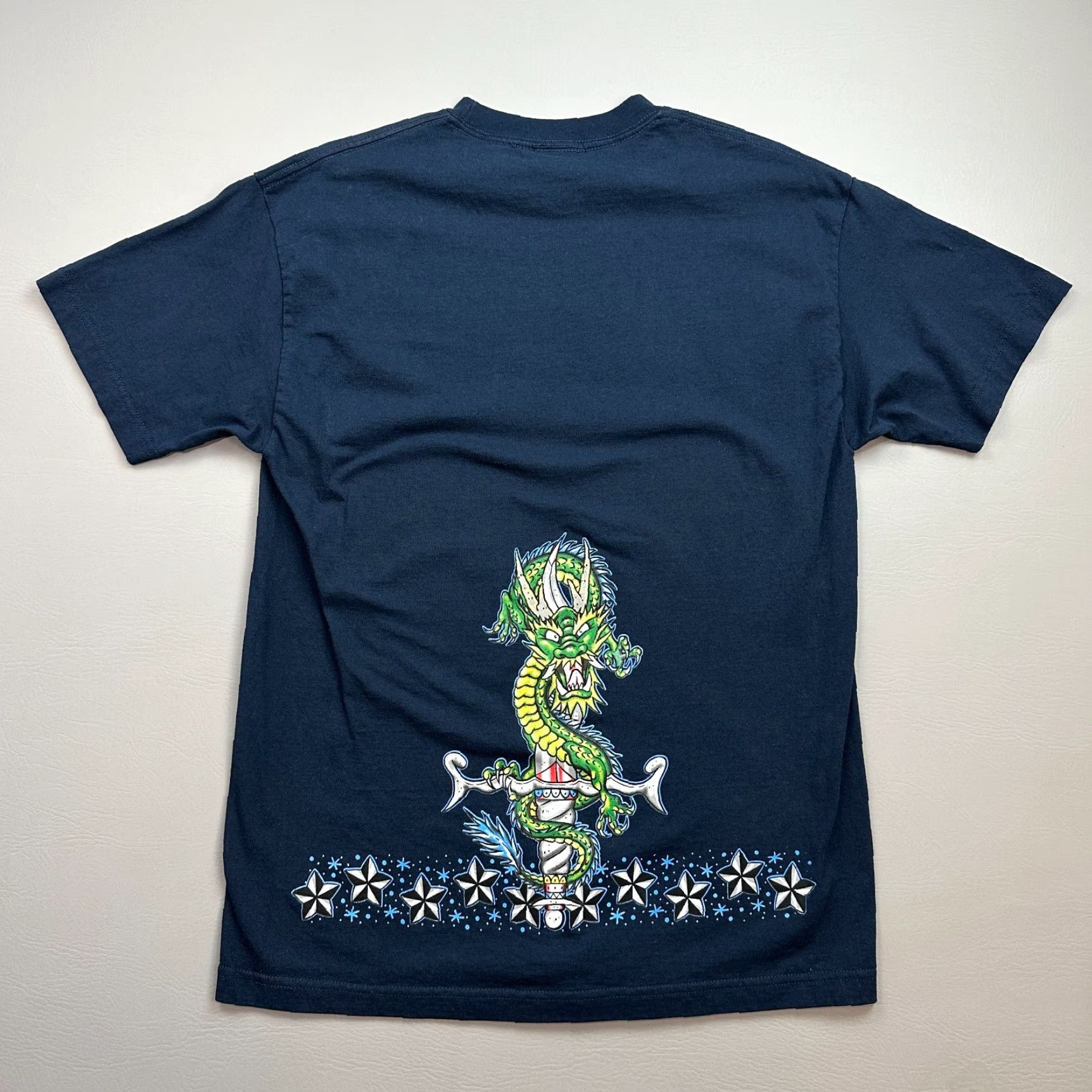 Vintage VINTAGE Extreme Limit Shirt Mens Large Blue Dragon Dagger Grunge Skate Y2K Demon Size US L / EU 52-54 / 3 - 2 Thumbnail