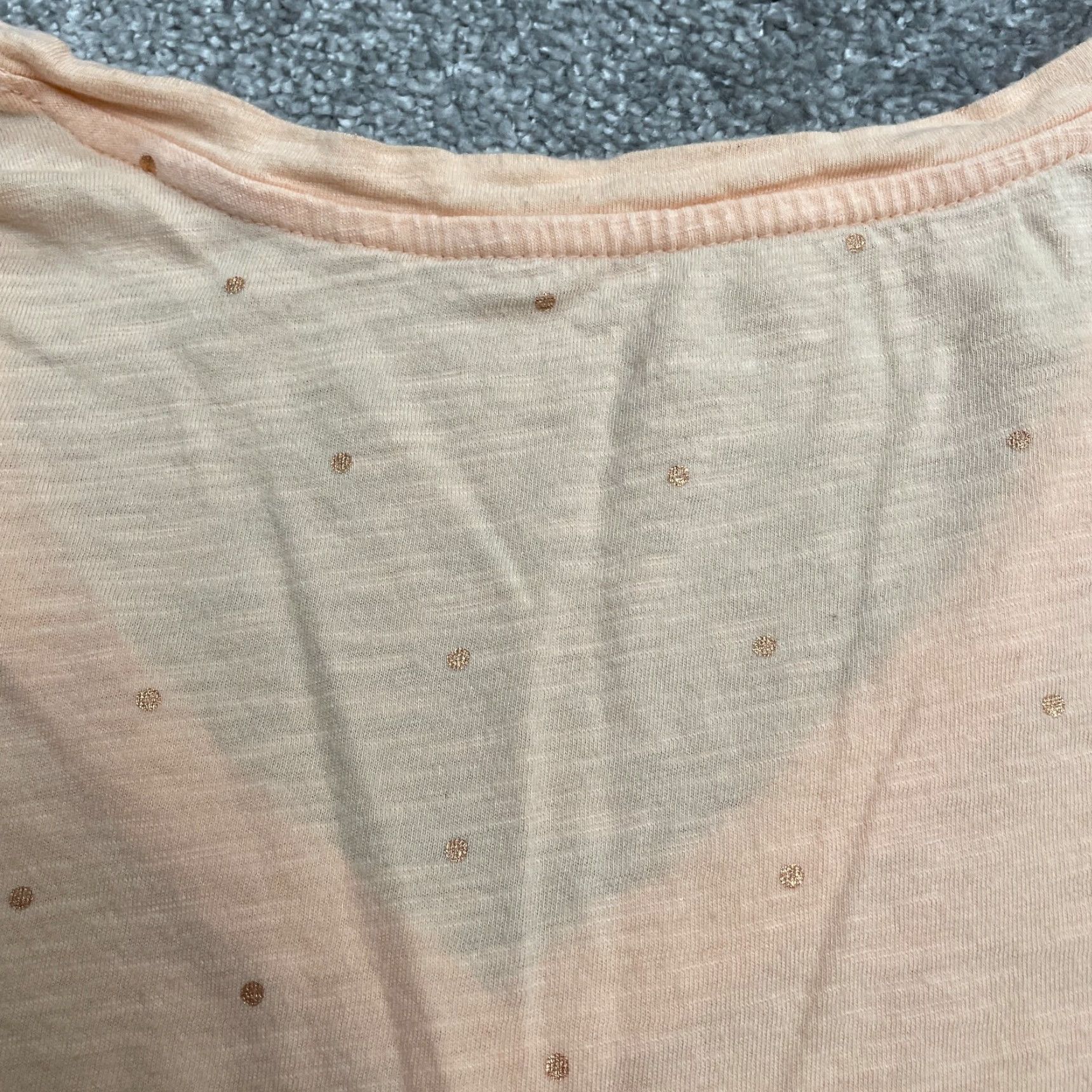 Banana Republic Banana Republic T-Shirt Womens XL Orange Peach Polka Dot V-Neck Casual Tee Top Shirt Size XL / US 12-14 / IT 48-50 - 4 Thumbnail