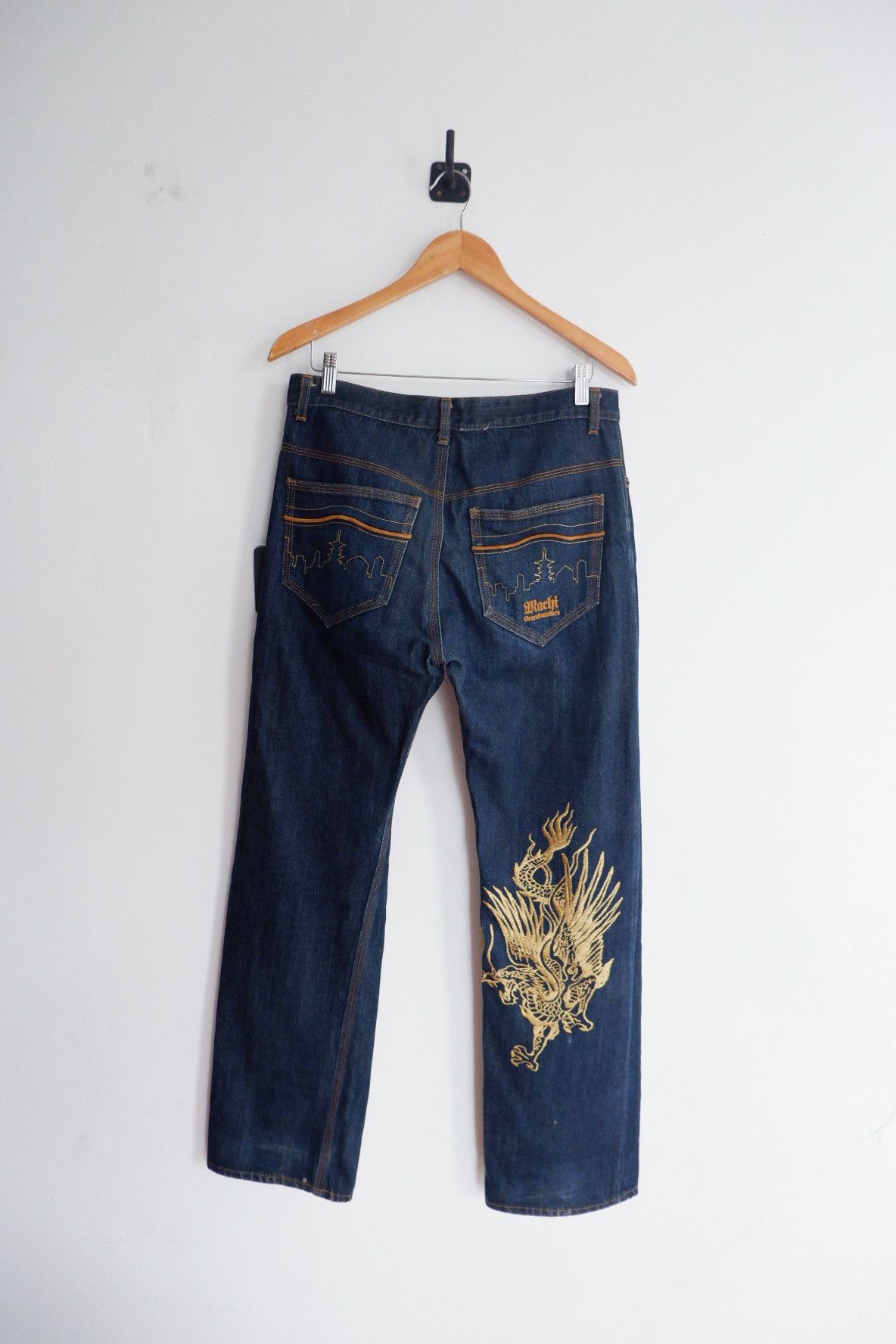 Beauty Beast Vintage Y2K Machi 5th Street Japanese Embroidered Denim Size US 32 / EU 48 - 1 Thumbnail