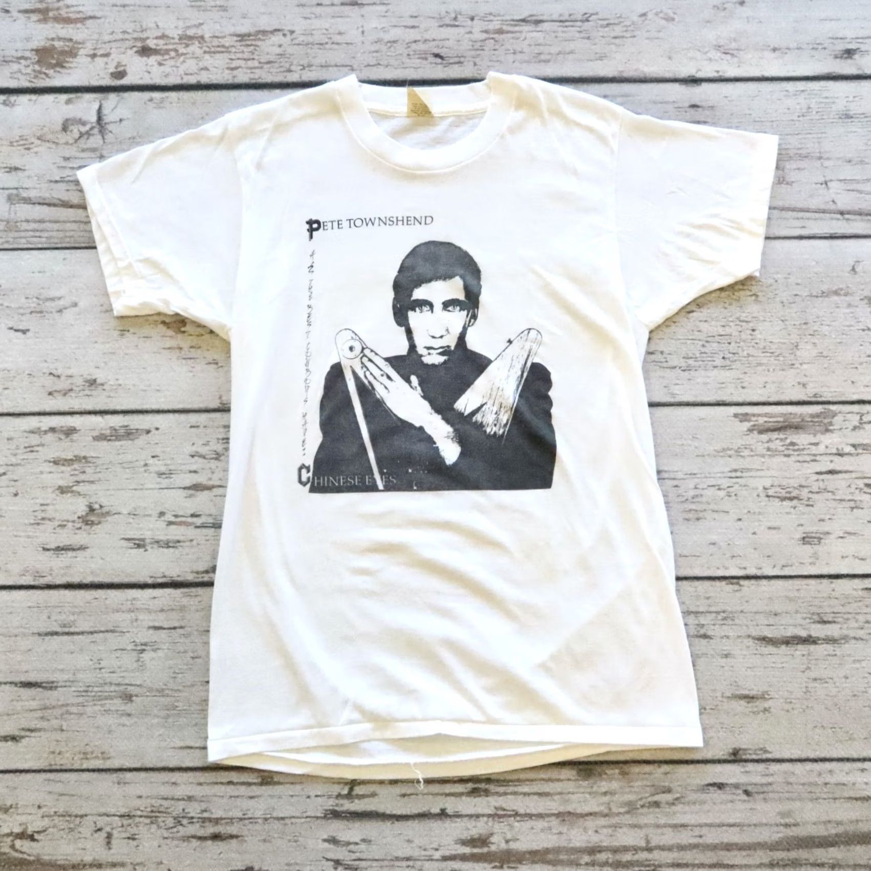 Vintage VINTAGE Pete Townshend Chinese Eyes Tshirt L White Mens Shirt Size US L / EU 52-54 / 3 - 2 Thumbnail