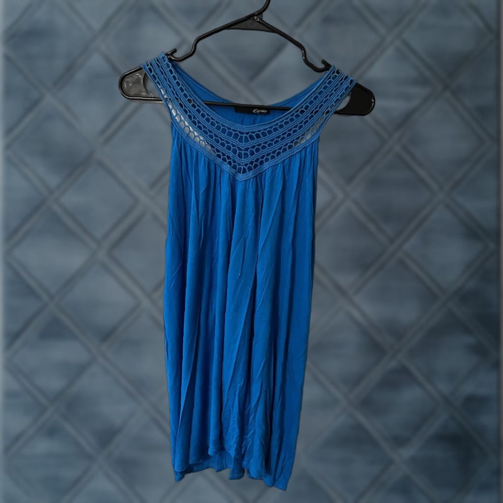 Express VINTAGE Express Women Tank Top Sleeveless Lightweight Blue Large Knot Back 90s Casual Size L / US 10 / IT 46 - 1 Thumbnail