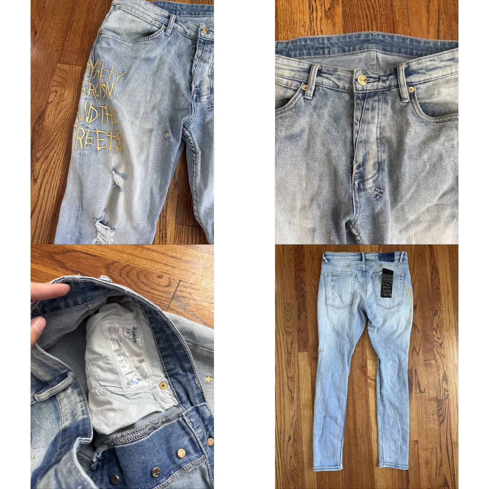Ksubi Ksubi Jeans Skinny Men 34x32 Van Winkle Mid Blue Ripped C9 Size US 34 / EU 50 - 8 Thumbnail