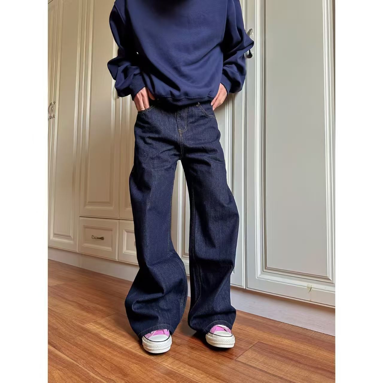 Japanese Brand Dark blue washed vintage multi-pocket cargo jeans Size US 32 / EU 48 - 1 Thumbnail
