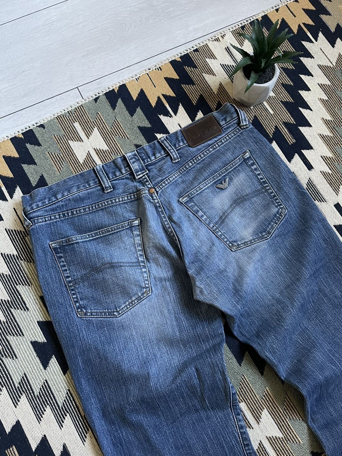 Armani × Vintage Vintage Armani Matal Logo Denim Jeans Size US 33 - 4 Thumbnail